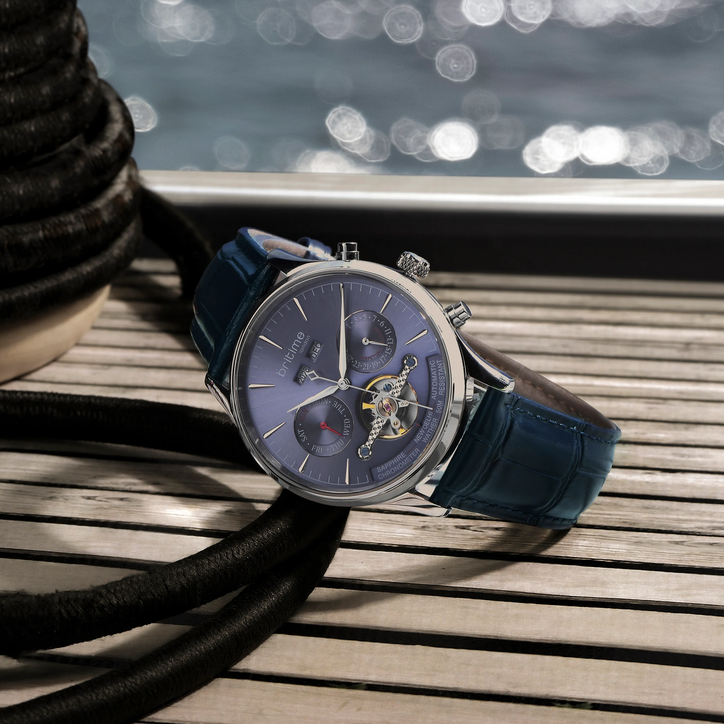 Jupiter Men Automatic Blue Dial Analog Leather Watch 127-L30507 - Image 8