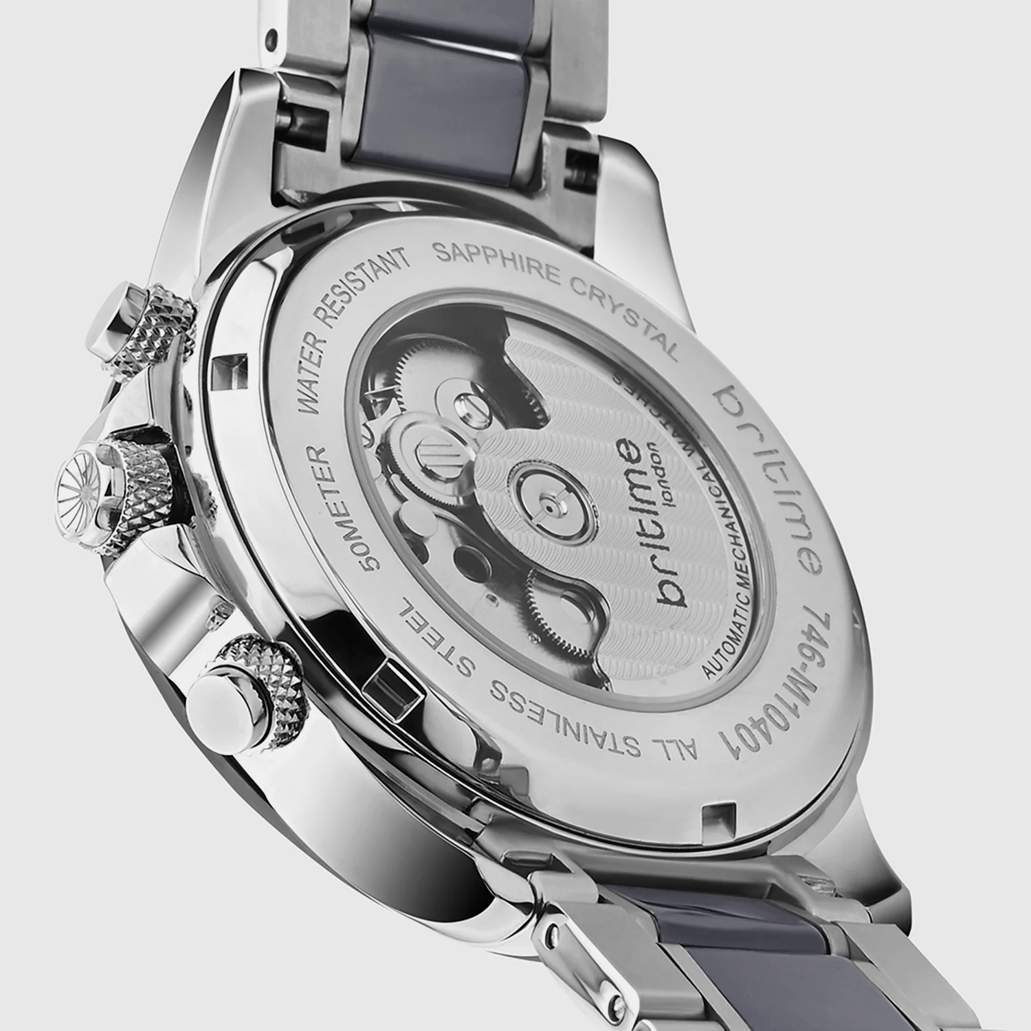 Men Automatic Black Dial Analog Stainless Steel Watch 746-M10401 - Image 8