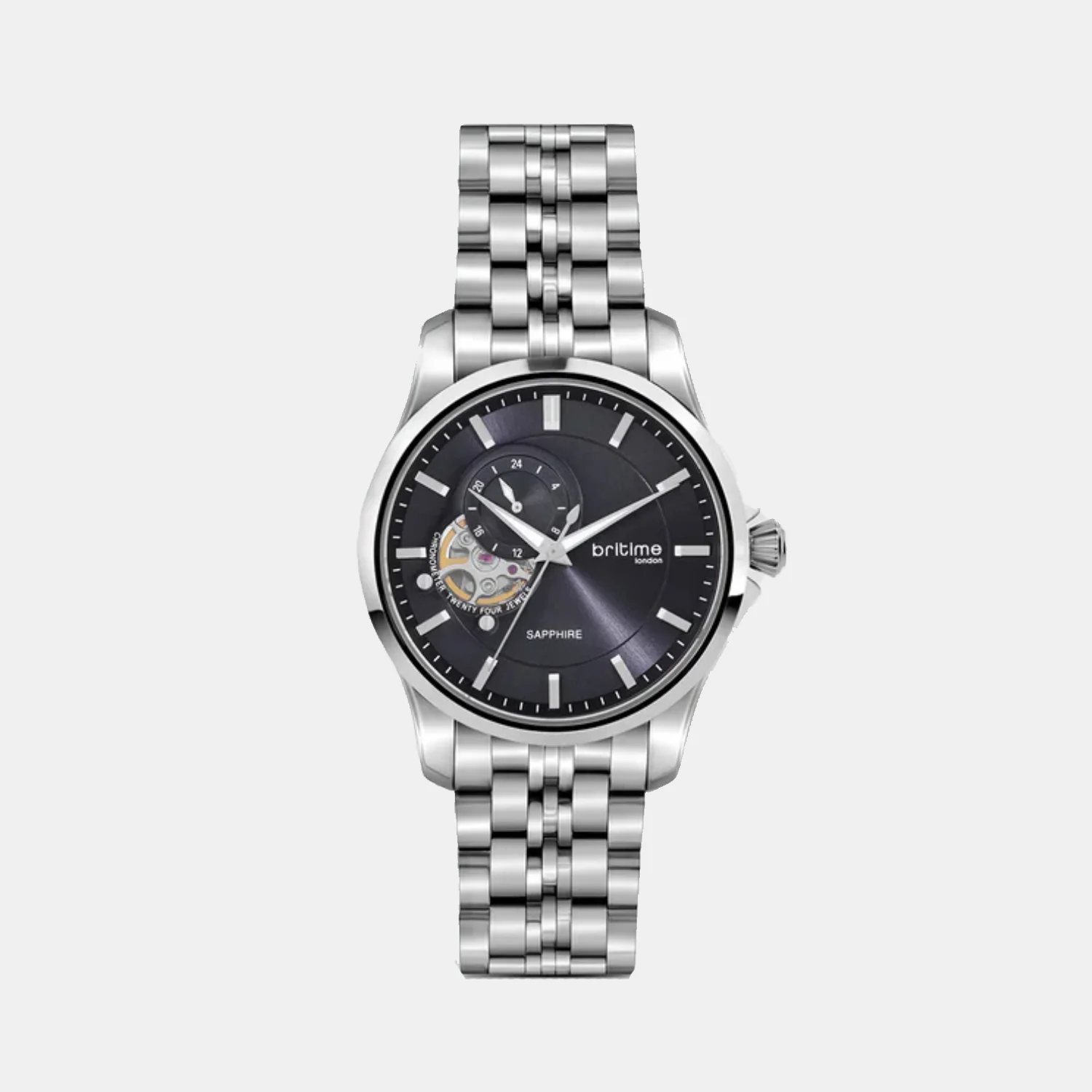 Men Automatic Black Dial Analog Metal Watch 166-M10501 - Image 2