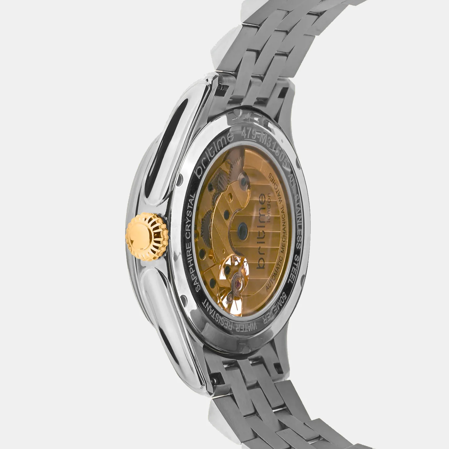 Men Automatic Brown Dial Analog Metal Watch 479-M31505 - Image 4
