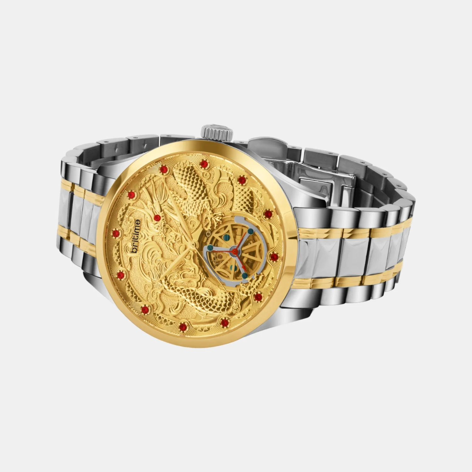 Men Automatic Gold Dial Analog Stainless Steel Watch 359-M10804 - Image 4