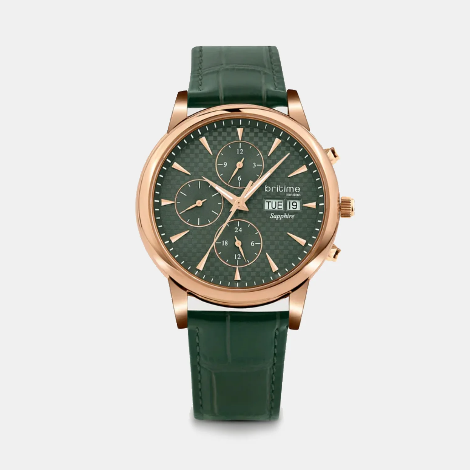 Men Automatic Green Dial Analog Leather Watch 928-L31412 - Image 2