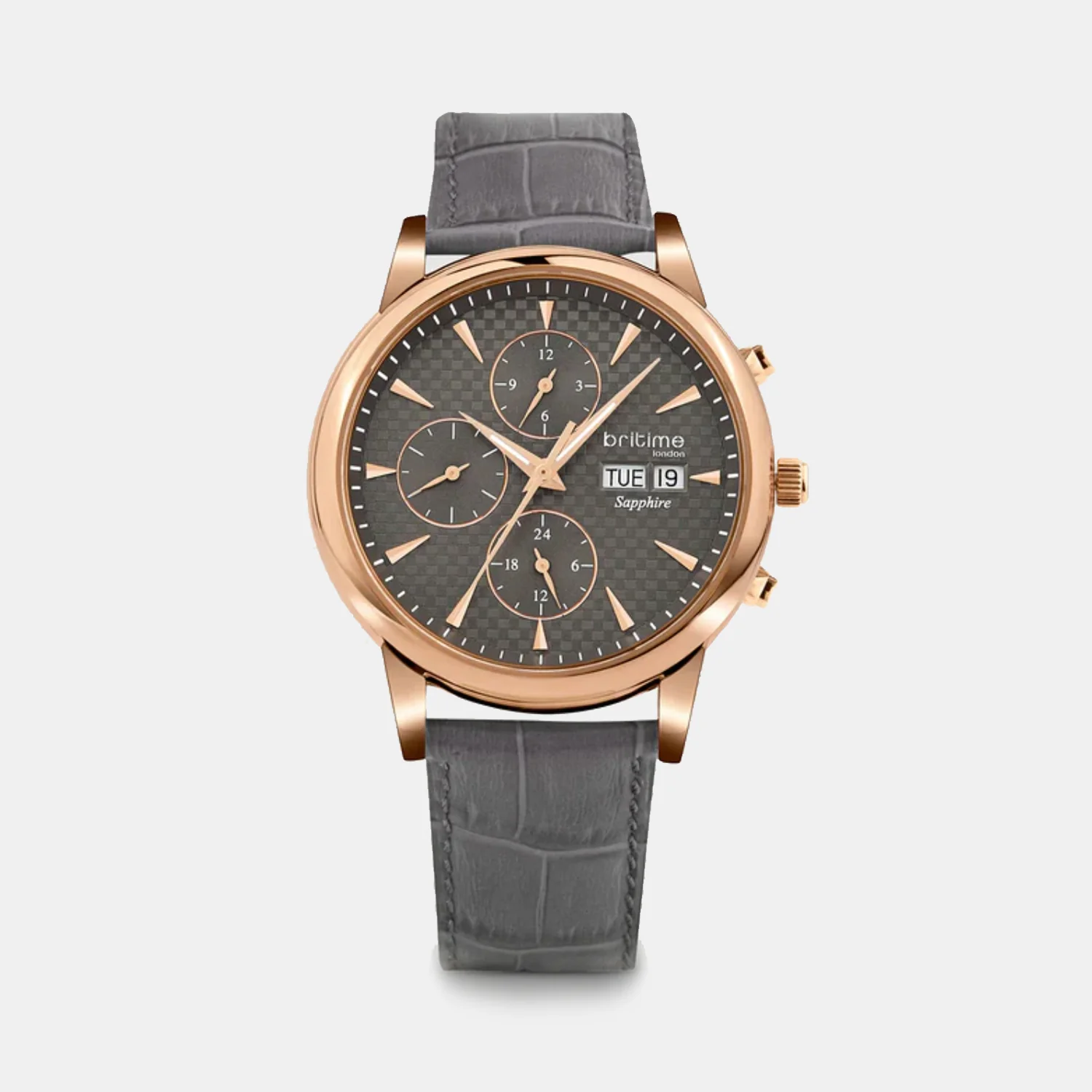 Men Automatic Grey Dial Analog Leather Watch 928-L31509 - Image 2