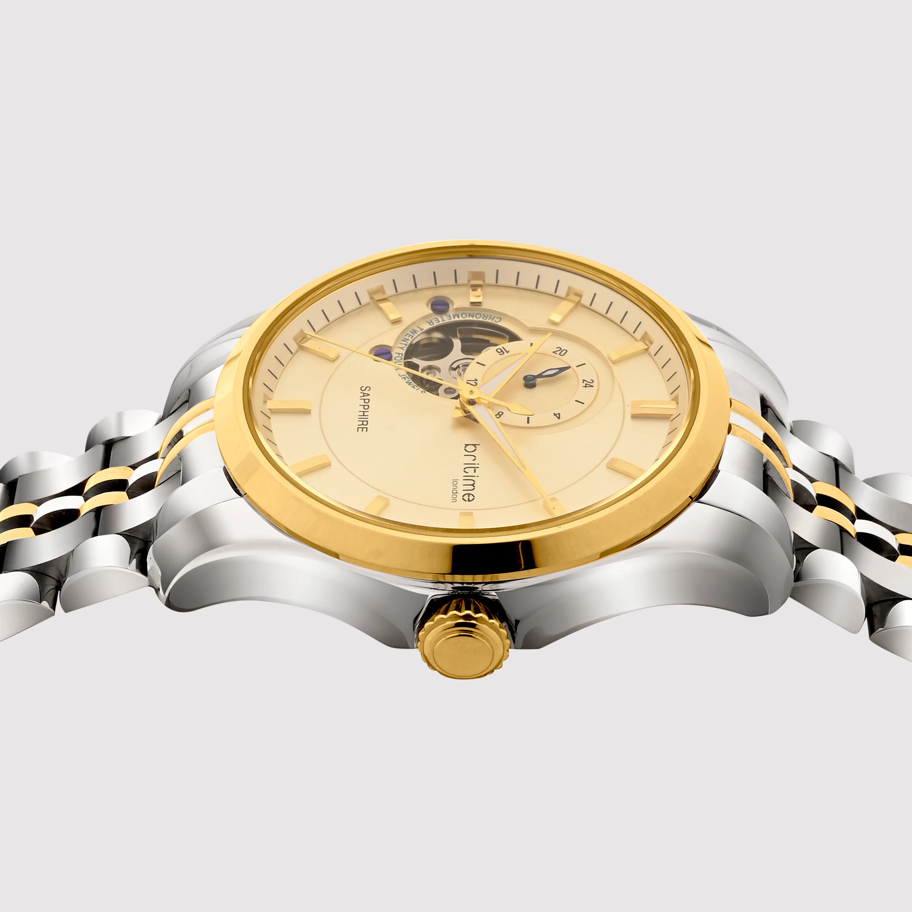 Men Automatic Gold Dial Multi-Function Metal Watch 166-M20904 - Image 3