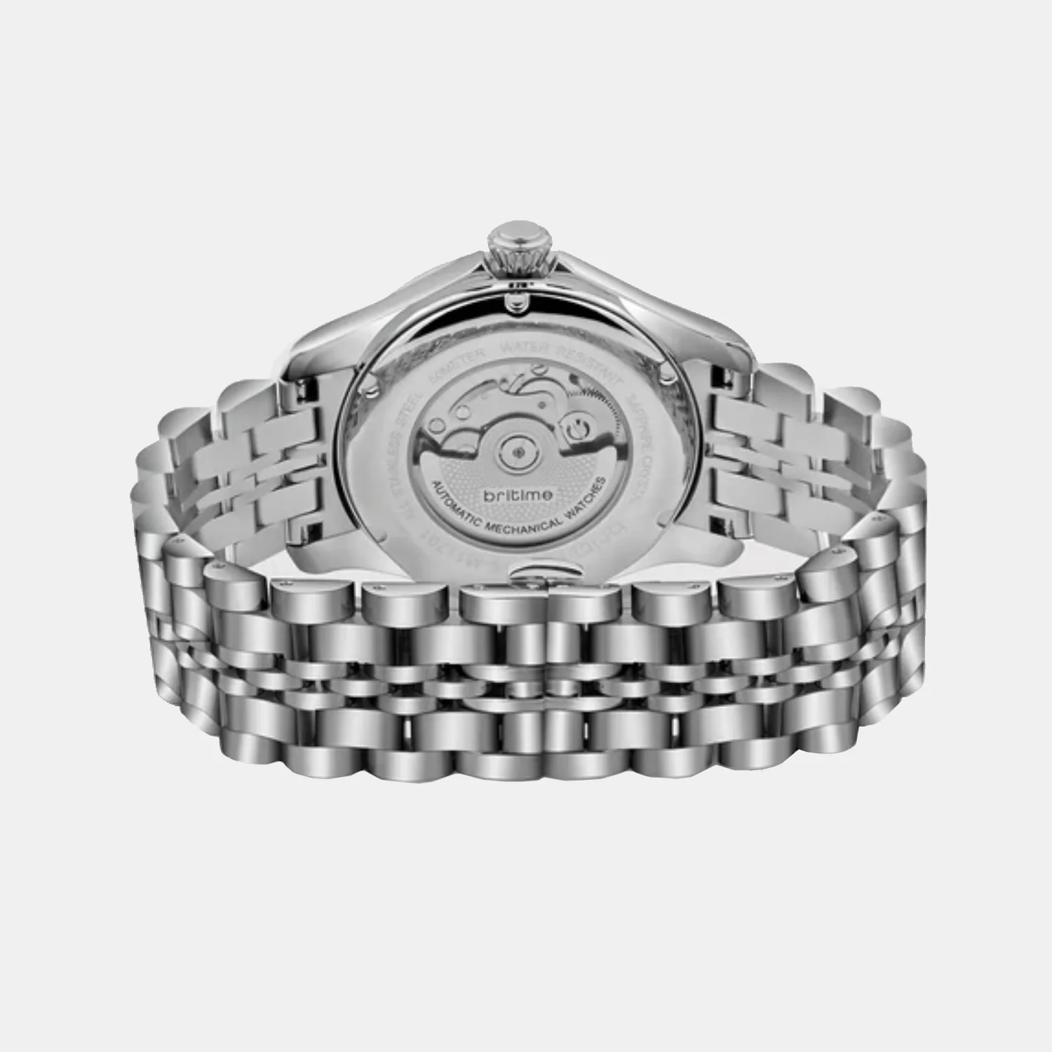 Men Automatic Pink Dial Analog Metal Watch 166-M11001 - Image 5