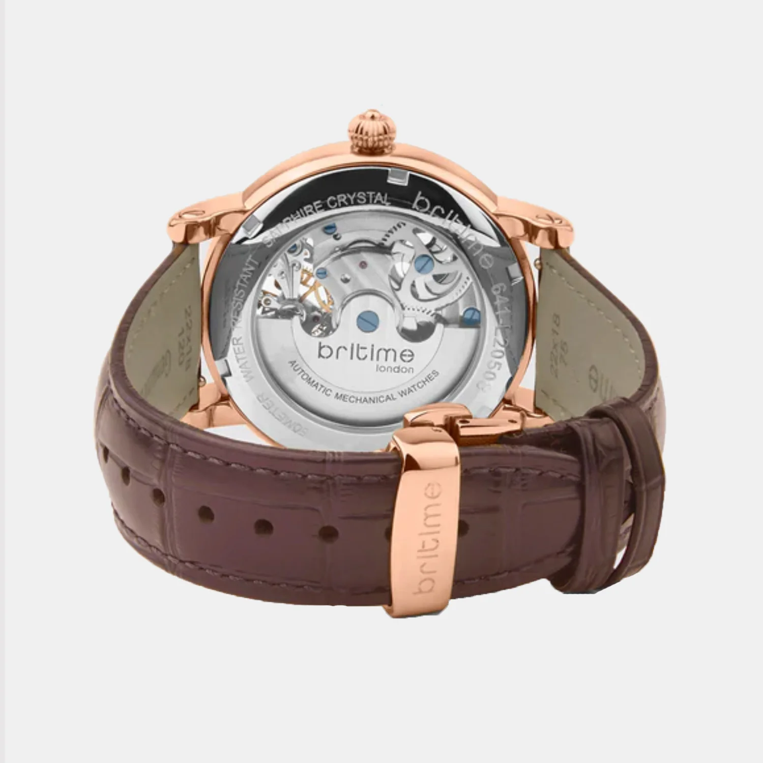 Men Automatic Rose Gold Dial Analog Leather Watch 641-L30708 - Image 5