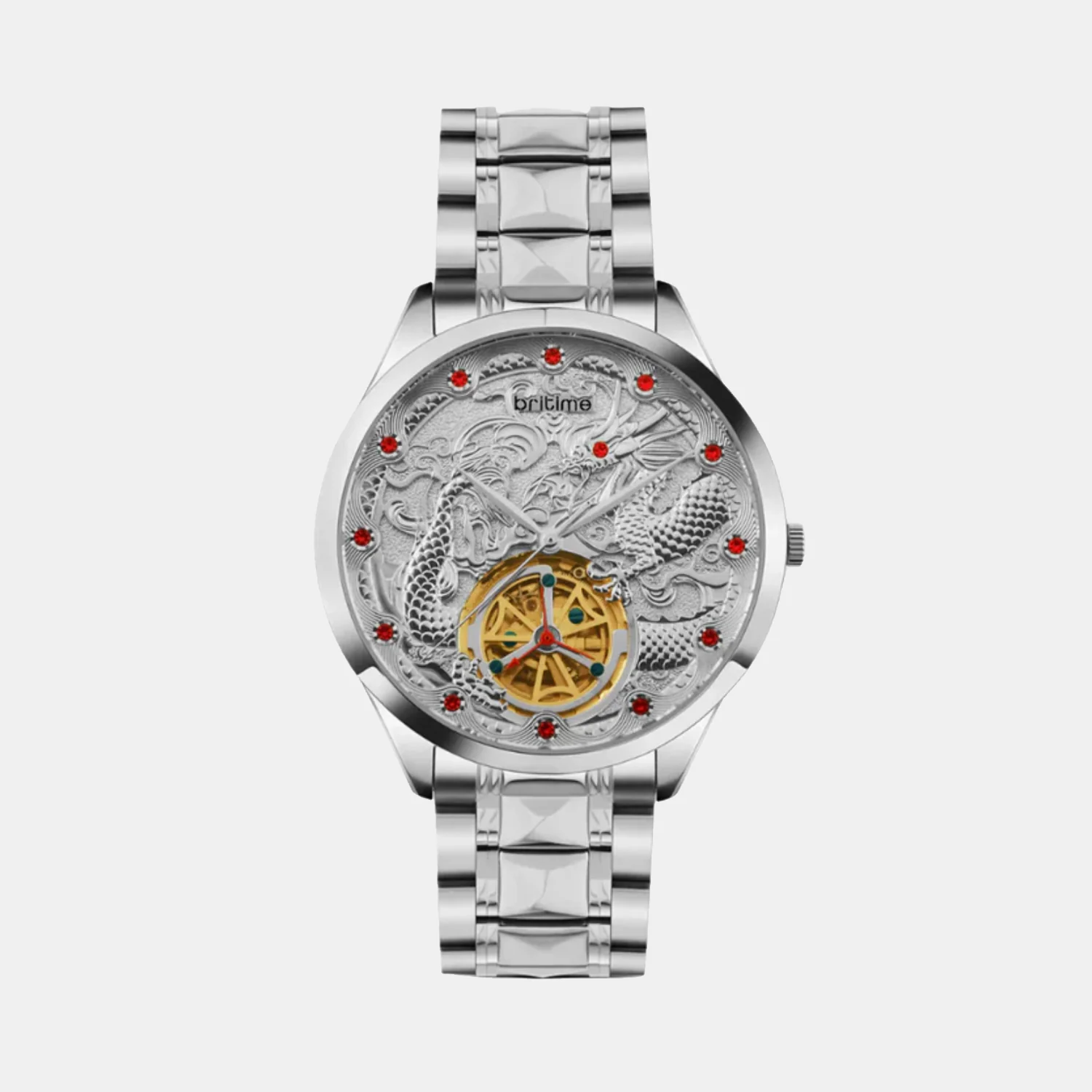 Men Automatic Silver Dial Analog Stainless Steel Watch 359-M10301 - Image 2
