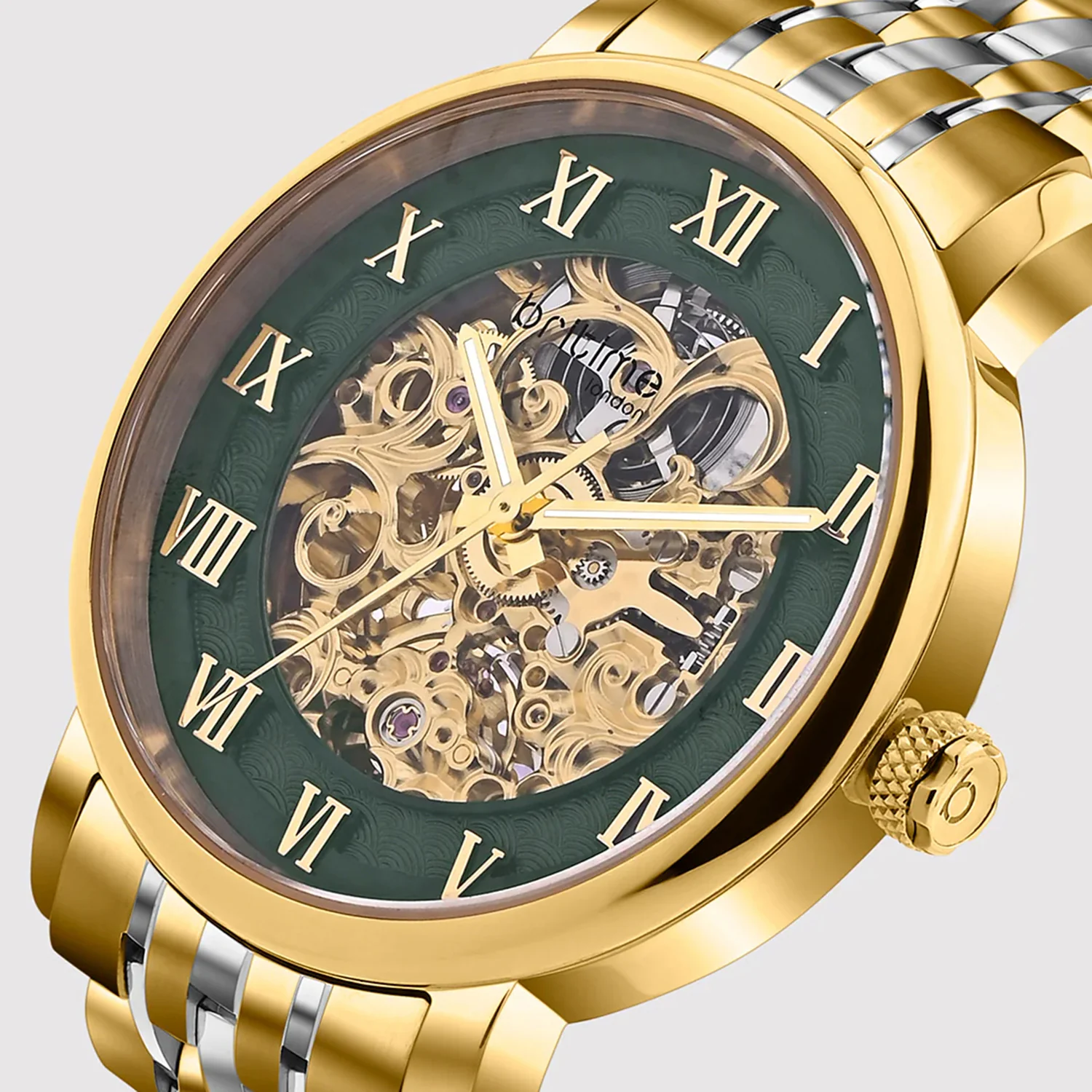 Prestoria Men Automatic Green Dial Analog Steel Watch 541-M31405 - Image 3