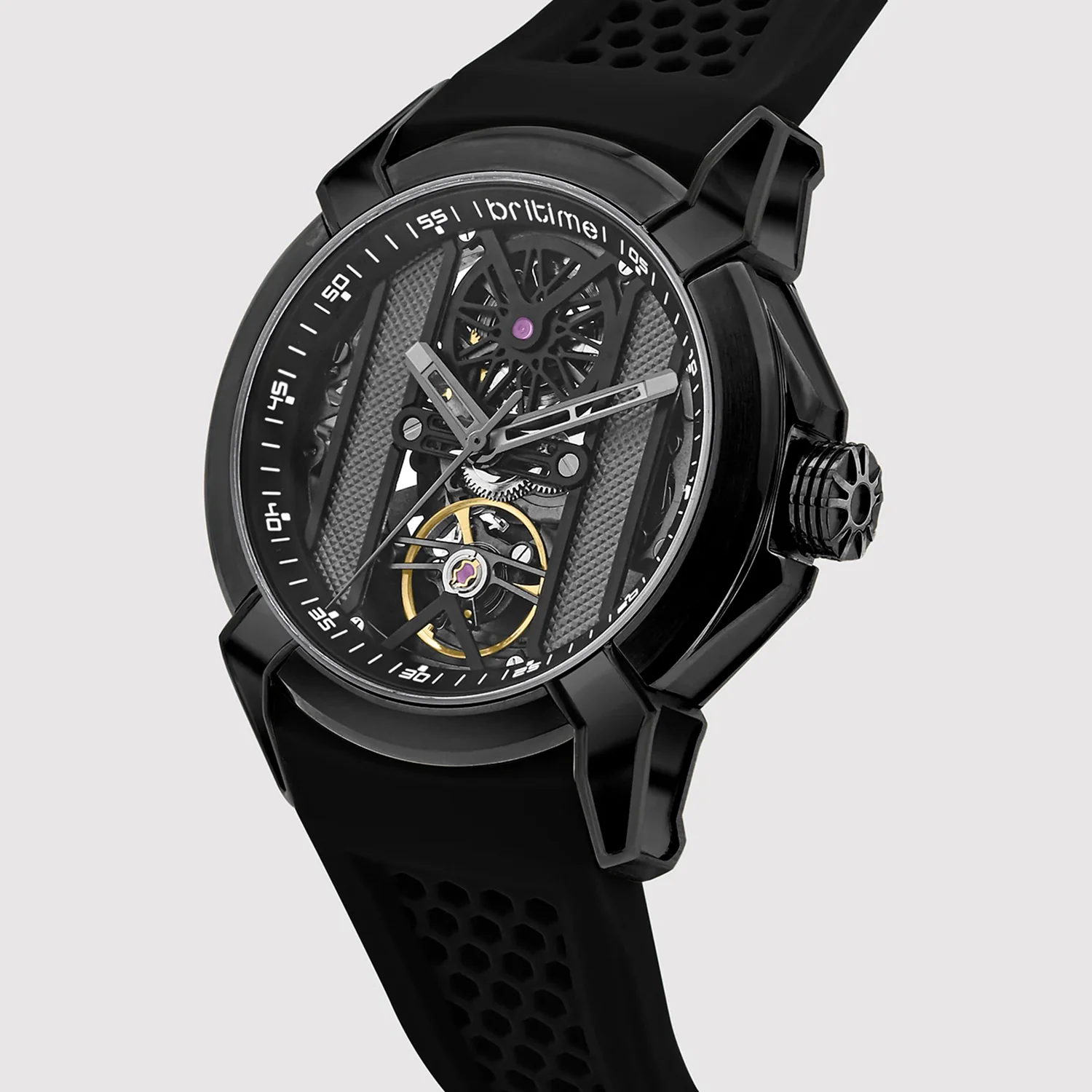 Quantum Men Automatic Black Dial Analog Silicone Watch 395-P81506 - Image 2