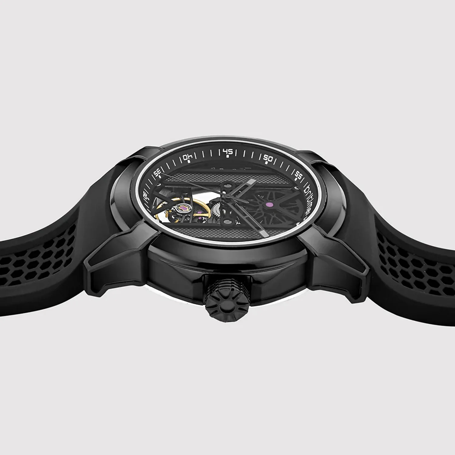 Quantum Men Automatic Black Dial Analog Silicone Watch 395-P81506 - Image 4