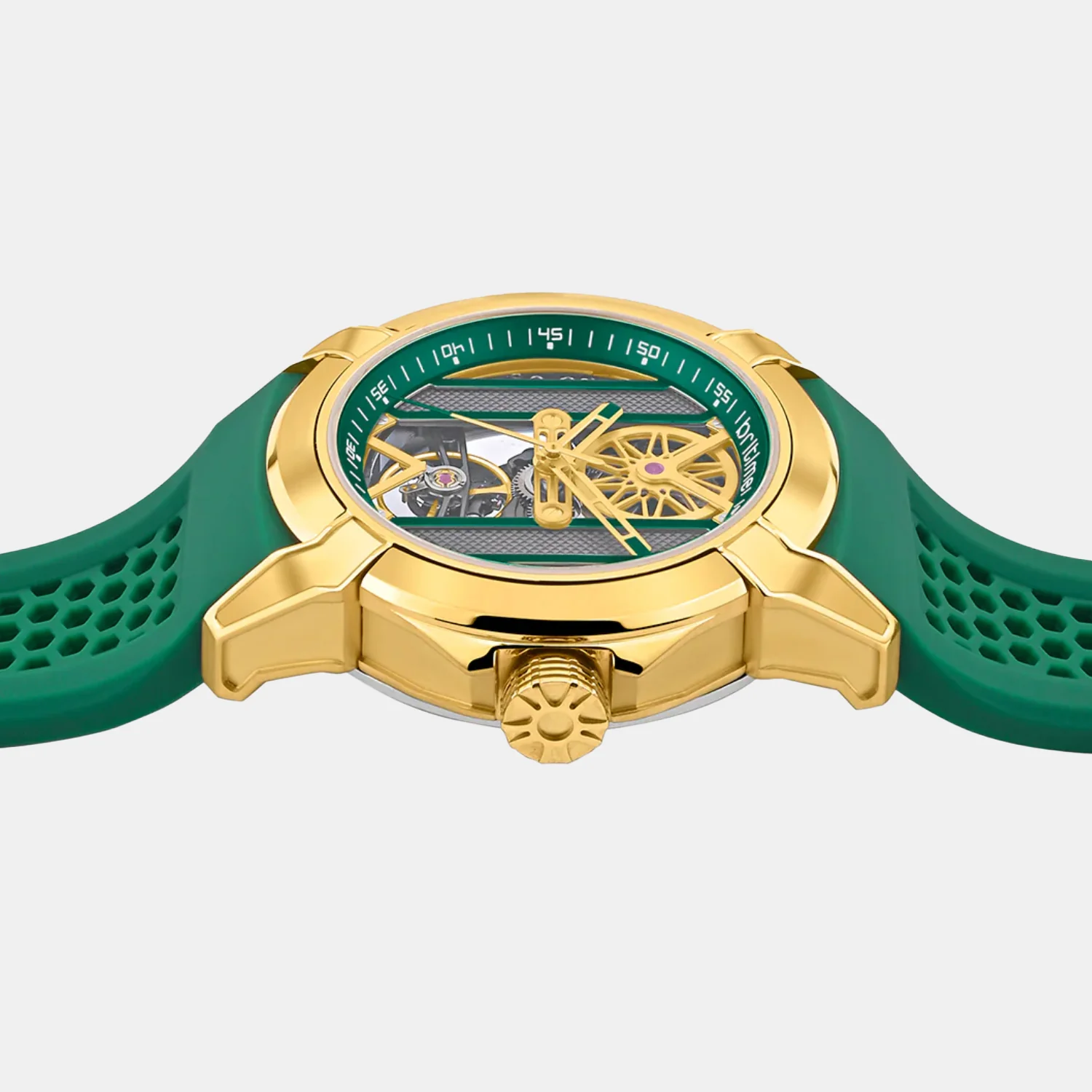 Quantum Men Automatic Green Dial Analog Silicone Watch 395-P21412 - Image 4