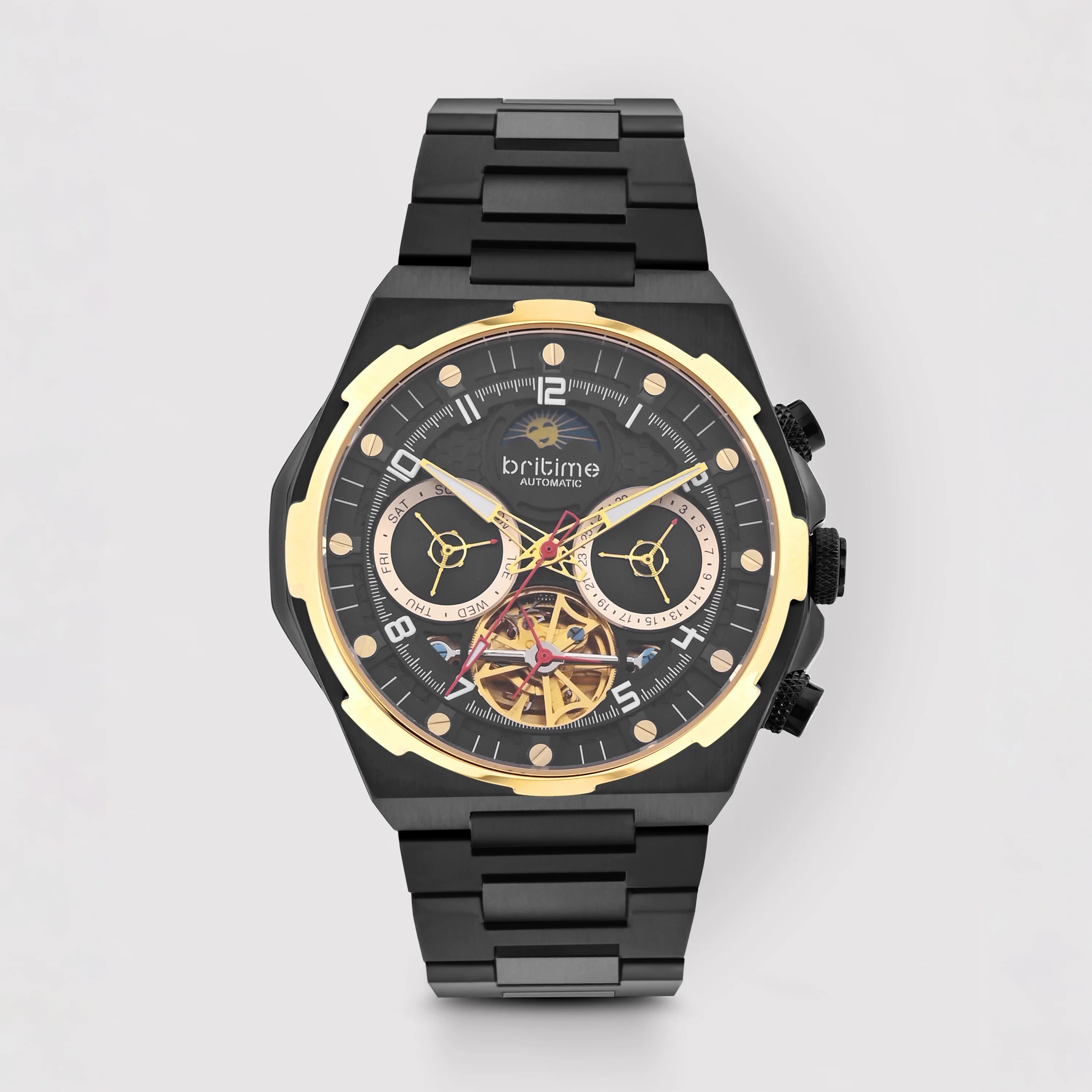 Taurus Men Automatic Black Dial Multi-Function Metal Watch 489-M20406 - Image 2