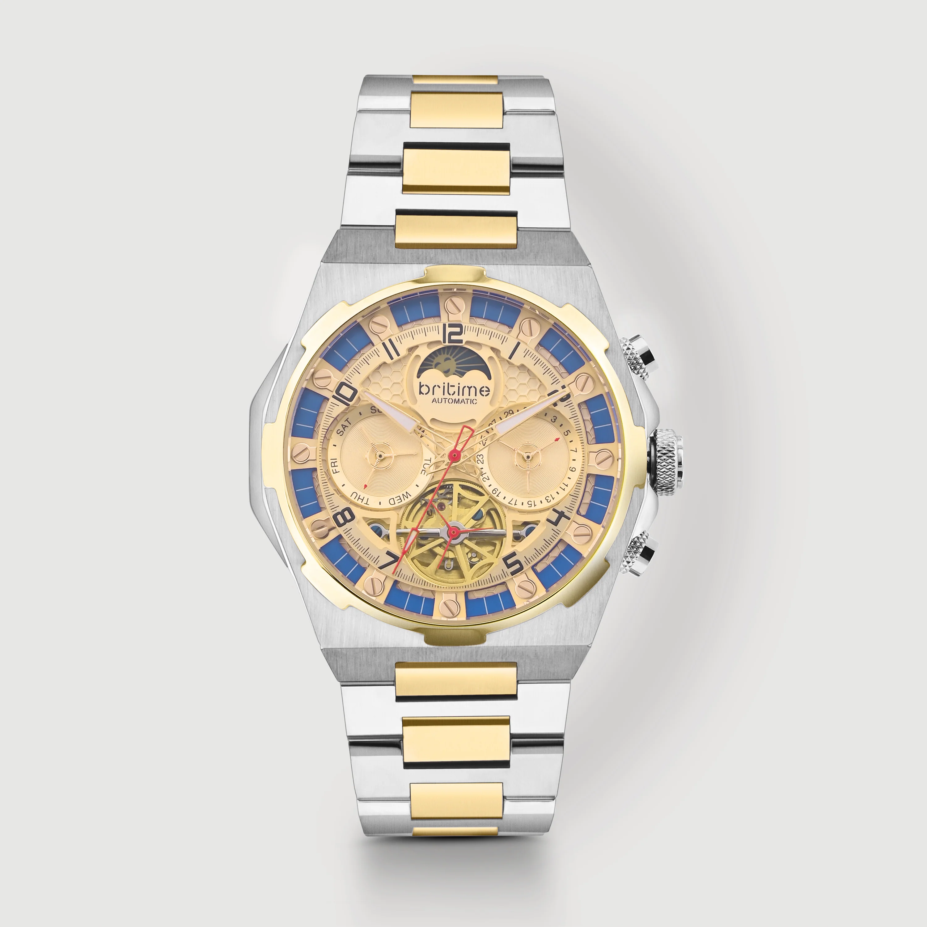 Taurus Men Automatic Champagne Dial Multi-Function Metal Watch 489-M20804 - Image 2