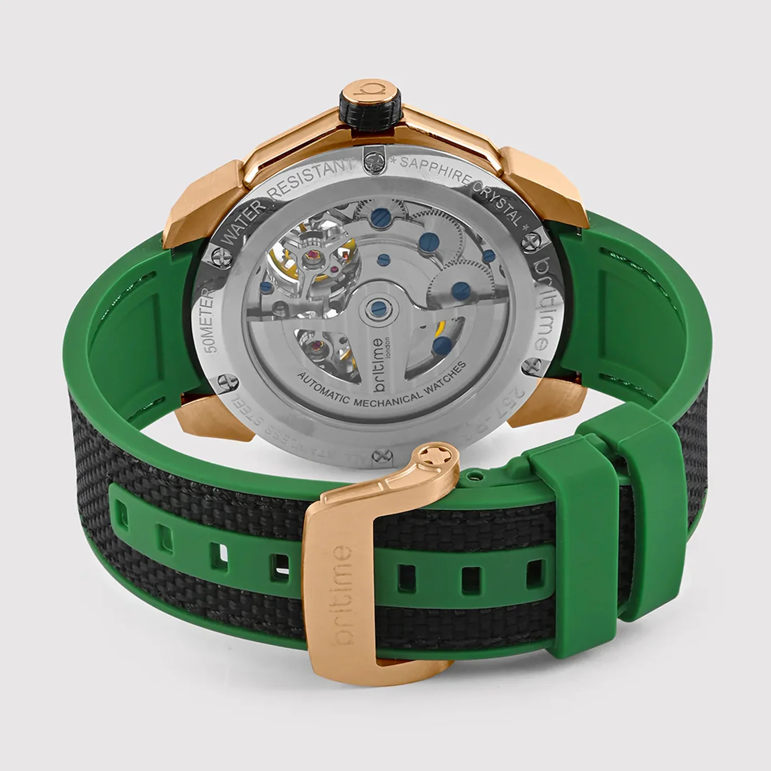 Vortex Men Automatic Green Dial Analog Silicone Watch 257-P31406 - Image 6