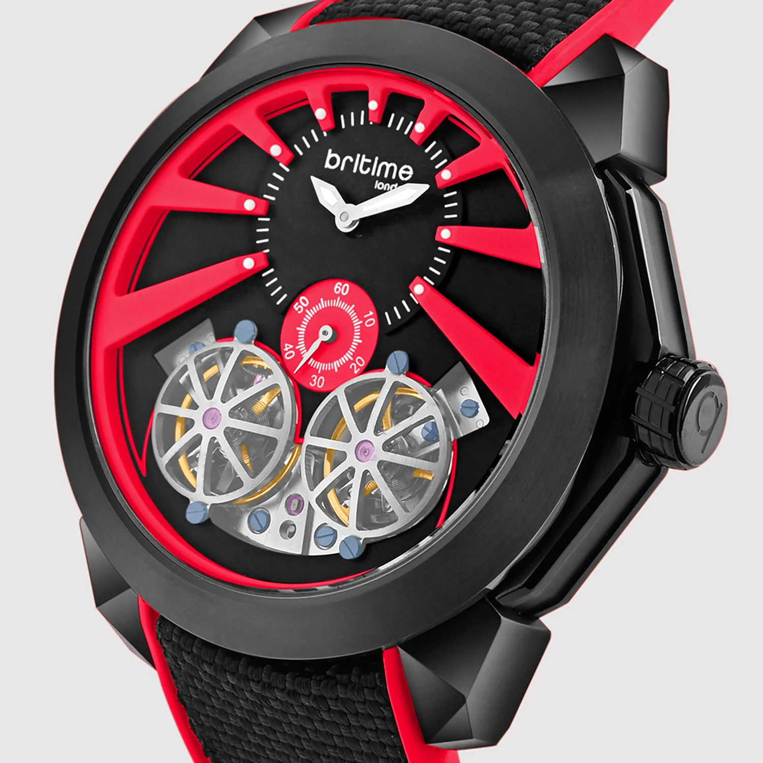 Vortex Men Automatic Red Dial Analog Silicone Watch 257-P11206 - Image 2