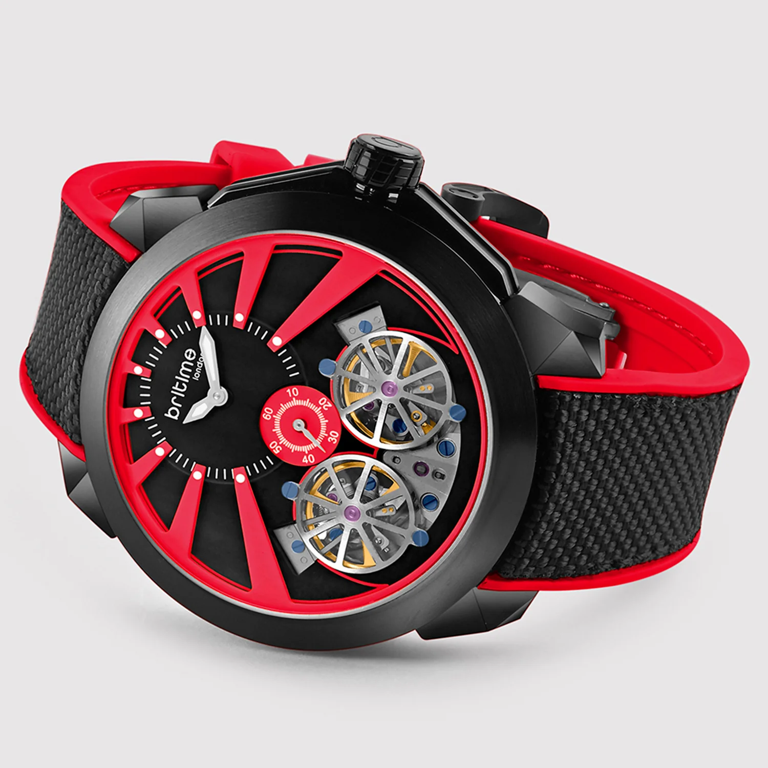 Vortex Men Automatic Red Dial Analog Silicone Watch 257-P11206 - Image 4