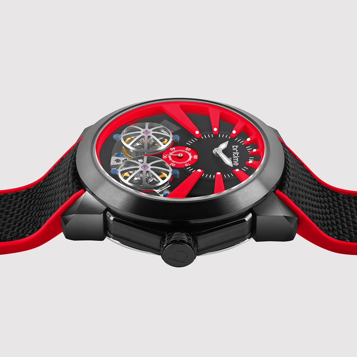 Vortex Men Automatic Red Dial Analog Silicone Watch 257-P11206 - Image 6