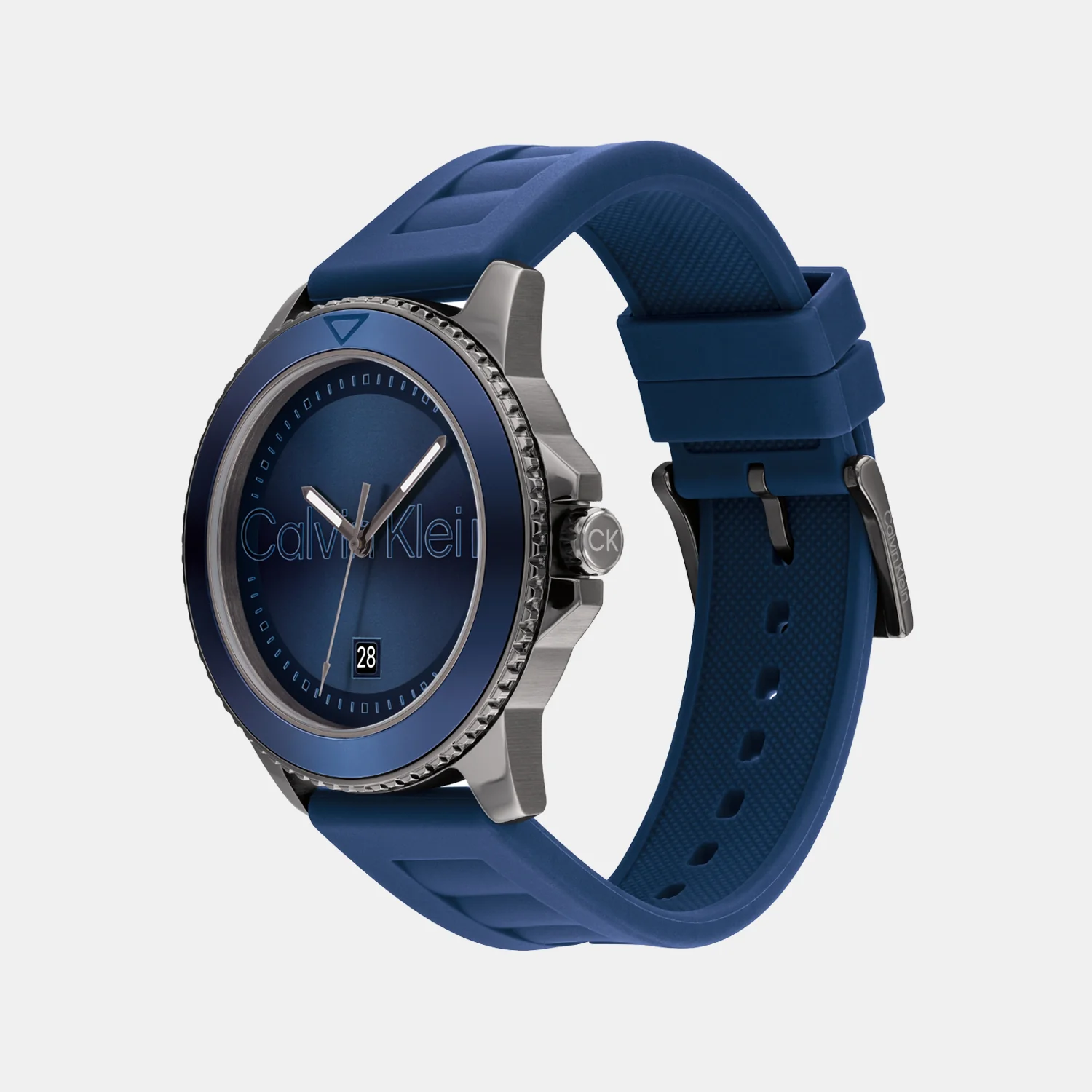 Aqueous Men Quartz Navy Blue Dial Analog Silicone Watch 25200384 - Image 2
