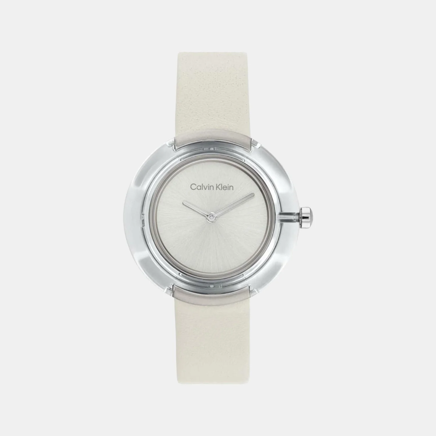Circular Women Quartz White Dial Analog Leather Watch 25200019
