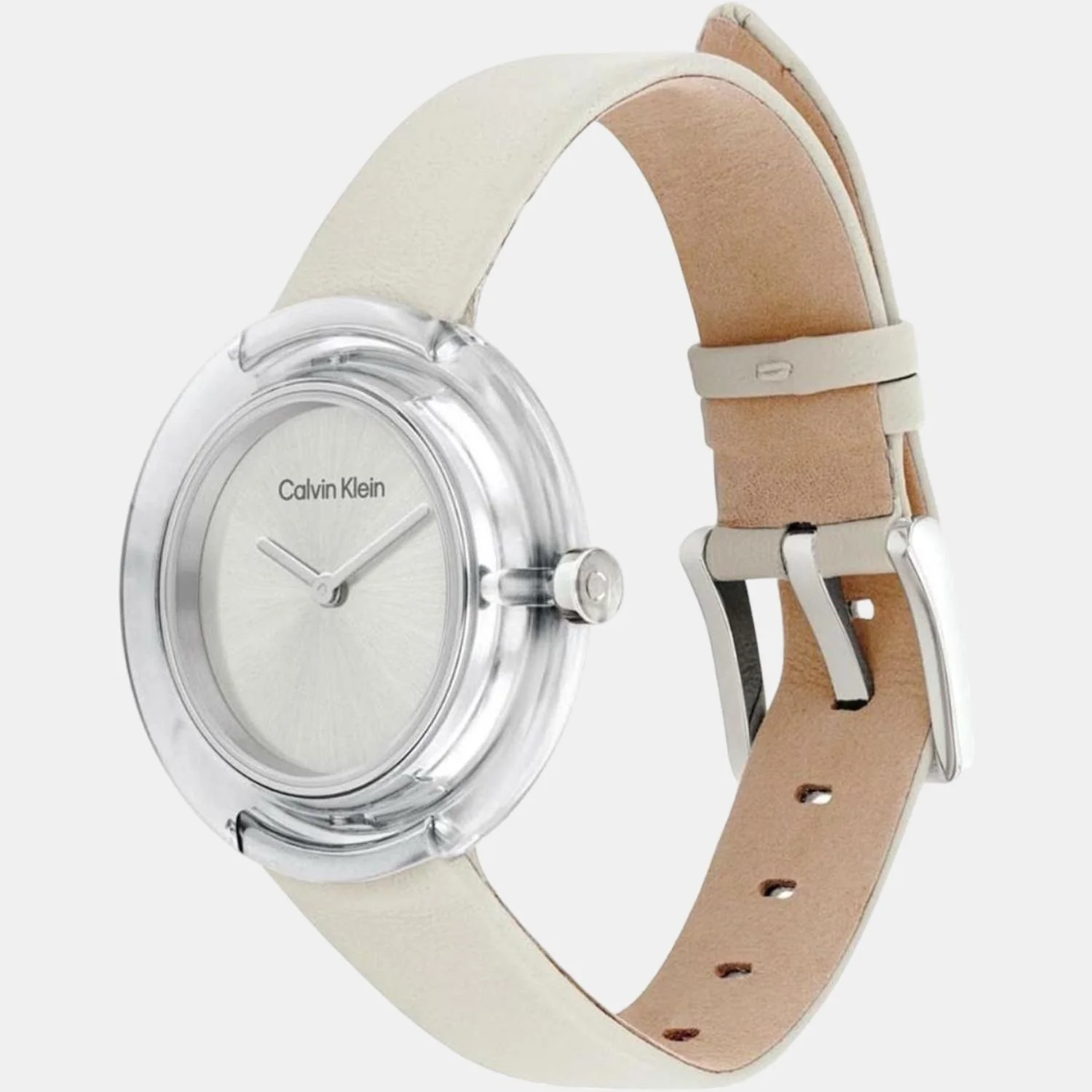 Circular Women Quartz White Dial Analog Leather Watch 25200019 - Image 2