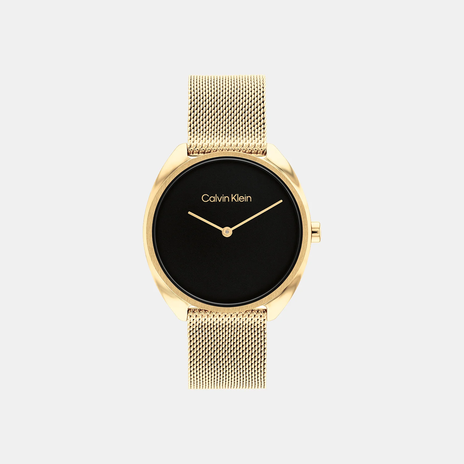 Ck Adorn Women Quartz Black Dial Analog Mesh Watch 25200271