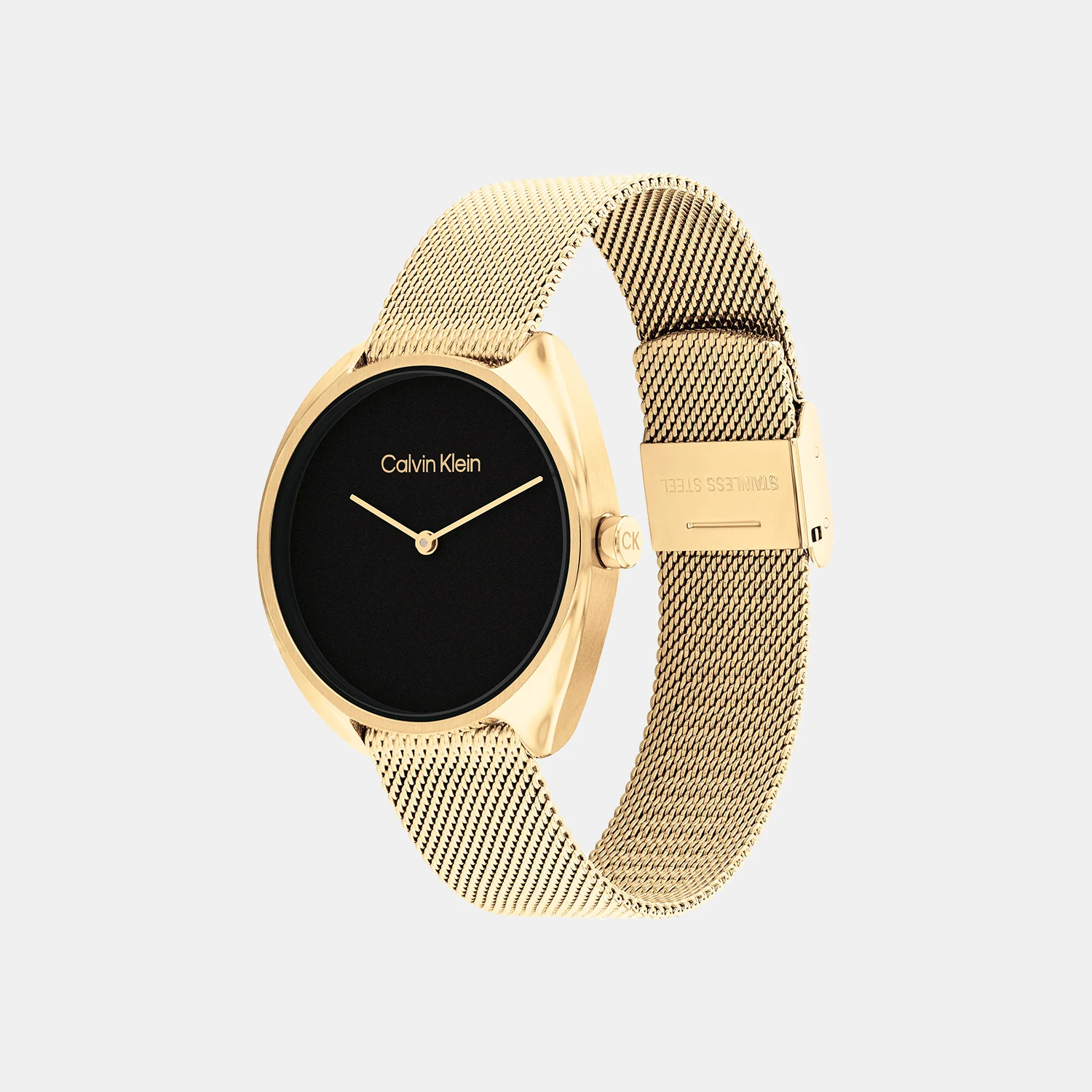 Ck Adorn Women Quartz Black Dial Analog Mesh Watch 25200271 - Image 2