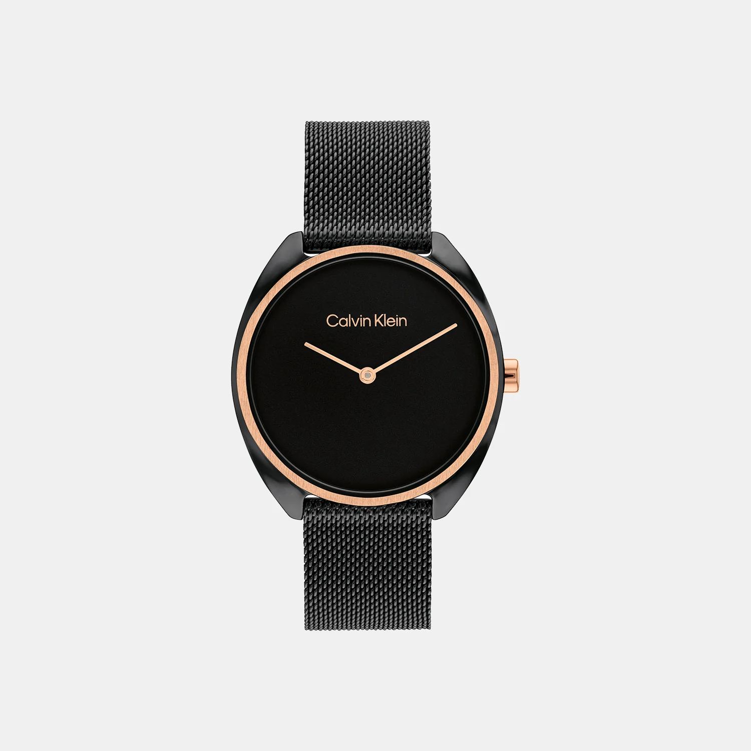 Ck Adorn Women Quartz Black Dial Analog Mesh Watch 25200272