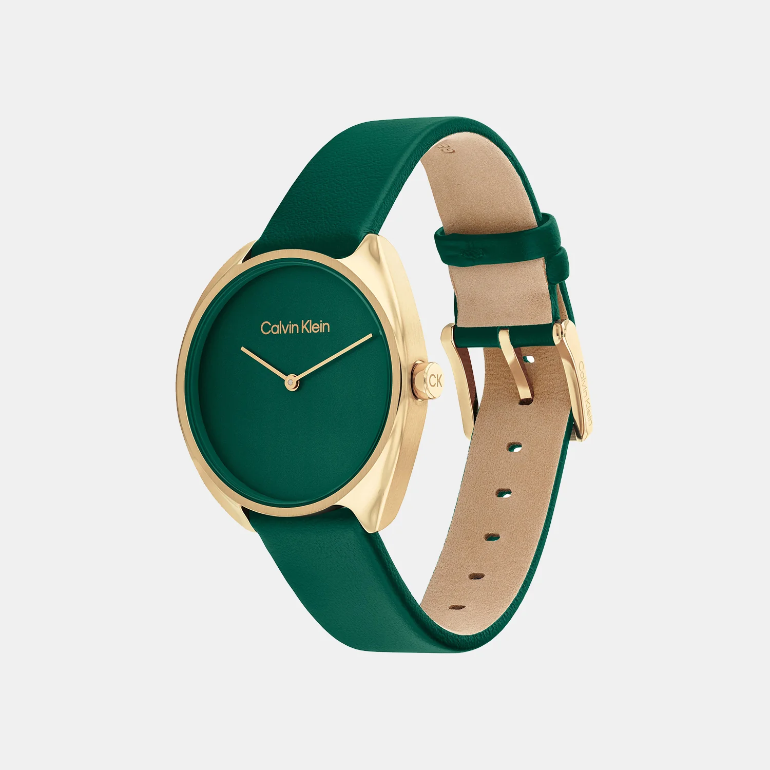 Ck Adorn Women Quartz Green Dial Analog Leather Watch 25200273 - Image 2