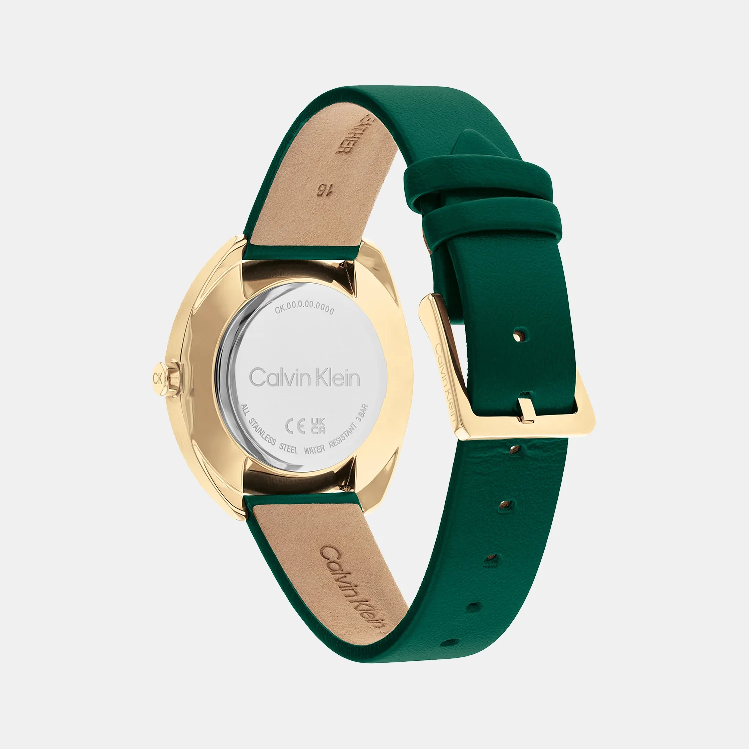Ck Adorn Women Quartz Green Dial Analog Leather Watch 25200273 - Image 3