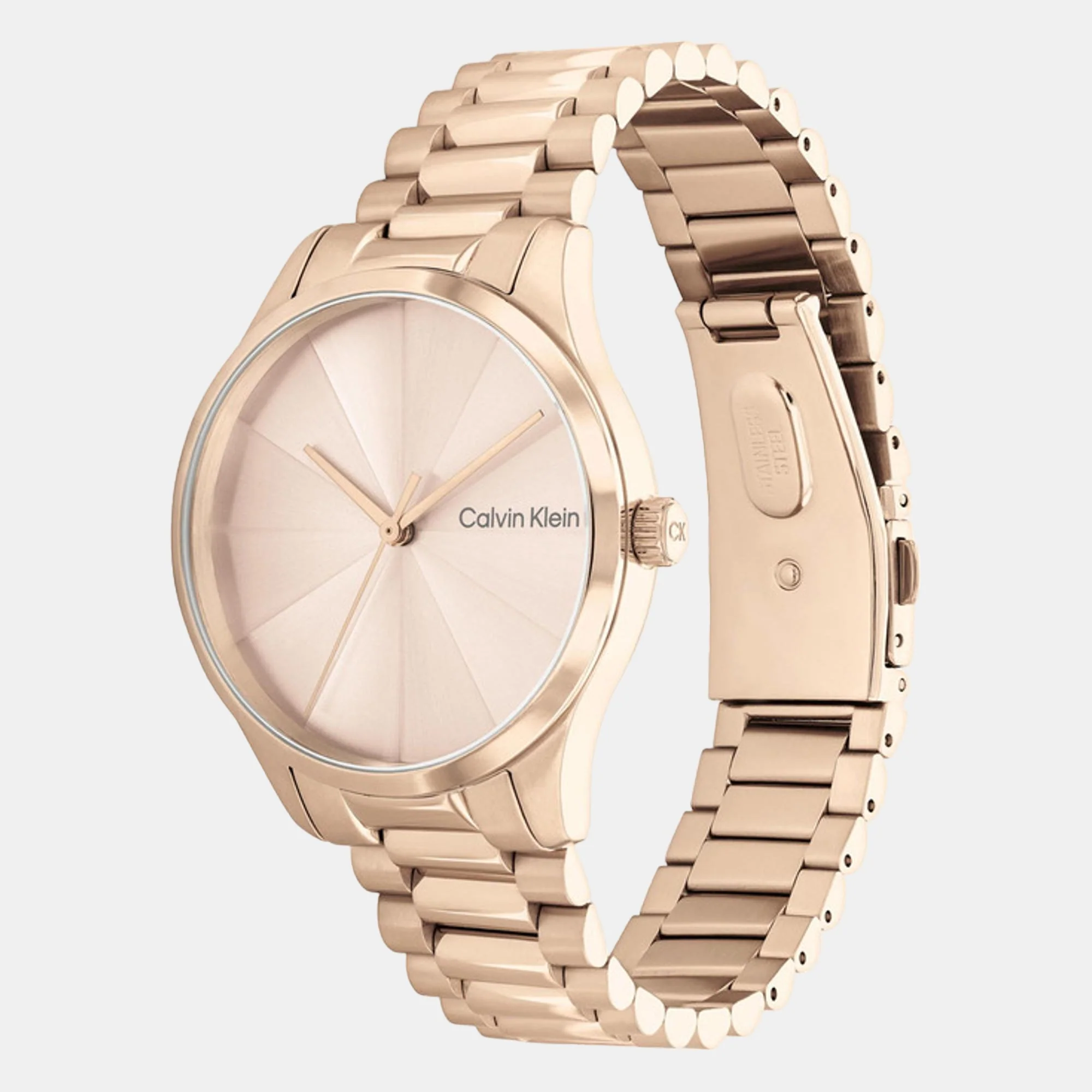 Ck Burst Unisex Quartz Rose Gold Dial Analog Stainless Steel Watch 25200231 - Image 2