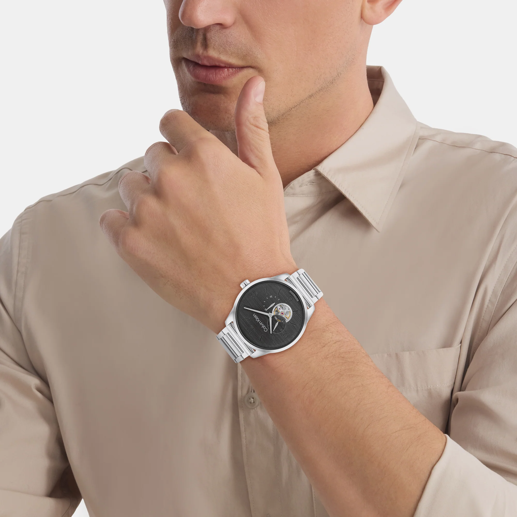 Ck Esteem Men Automatic Grey Dial Multi-Function Stainless Steel Watch 25200387 - Image 4