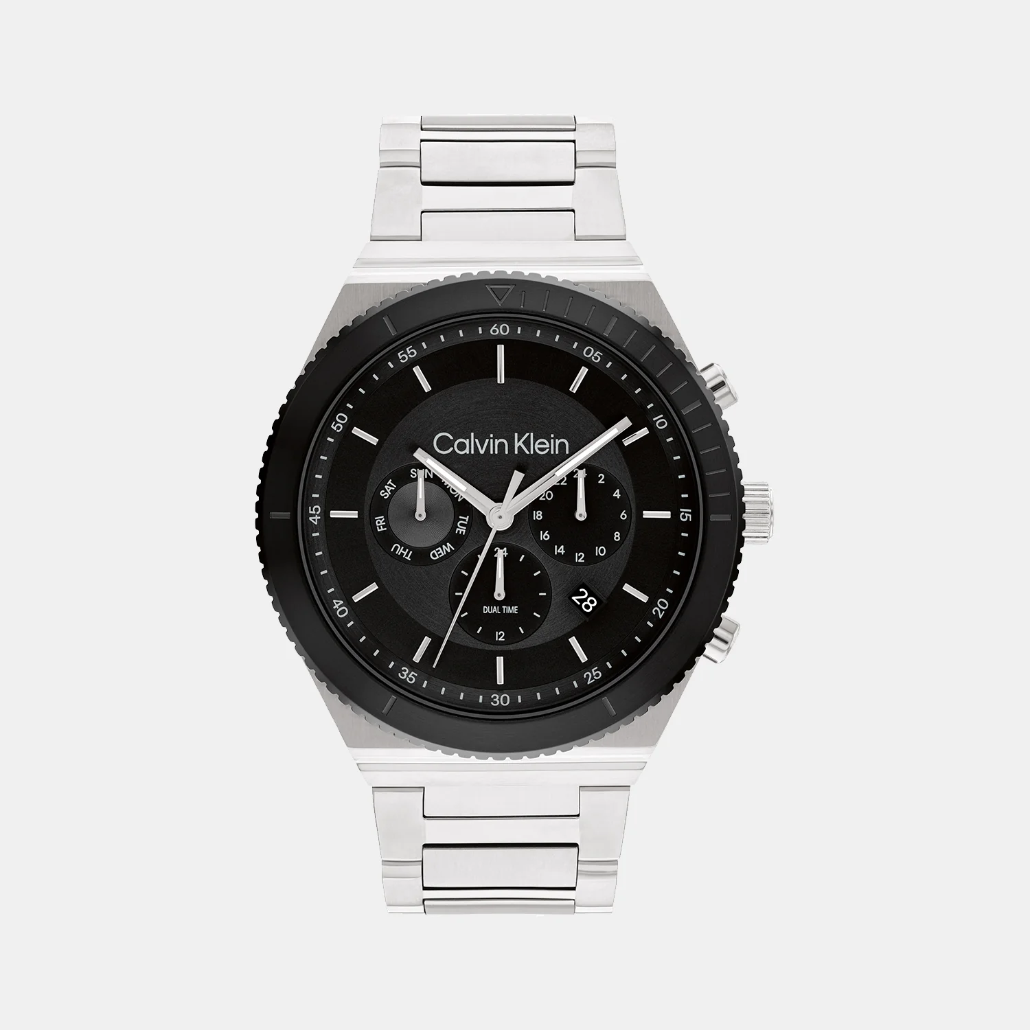Ck Fearless Men Quartz Black Dial Chronograph Stainless Steel Watch 25200301