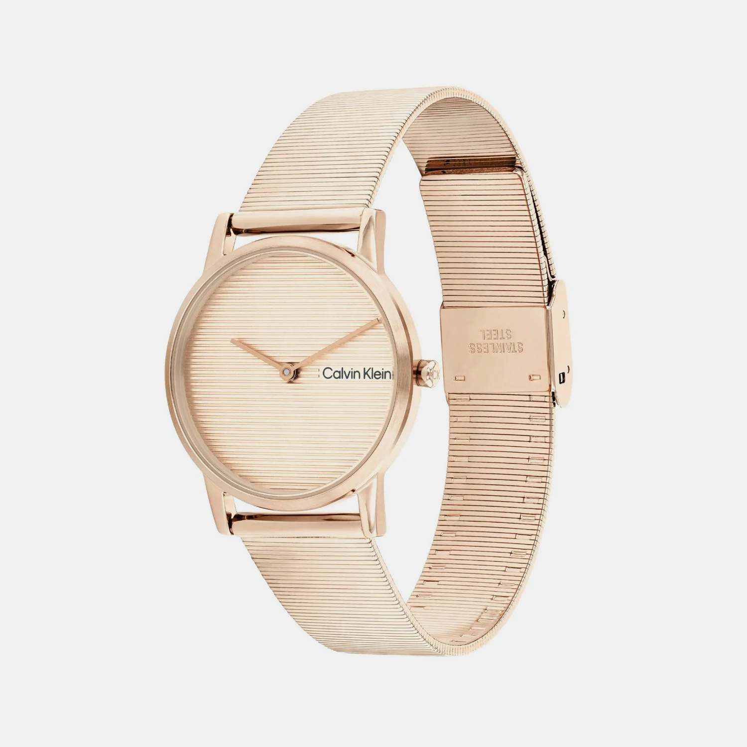 Ck Feel Women Quartz Carnation Gold Dial Analog Mesh Watch 25100036 - Image 2