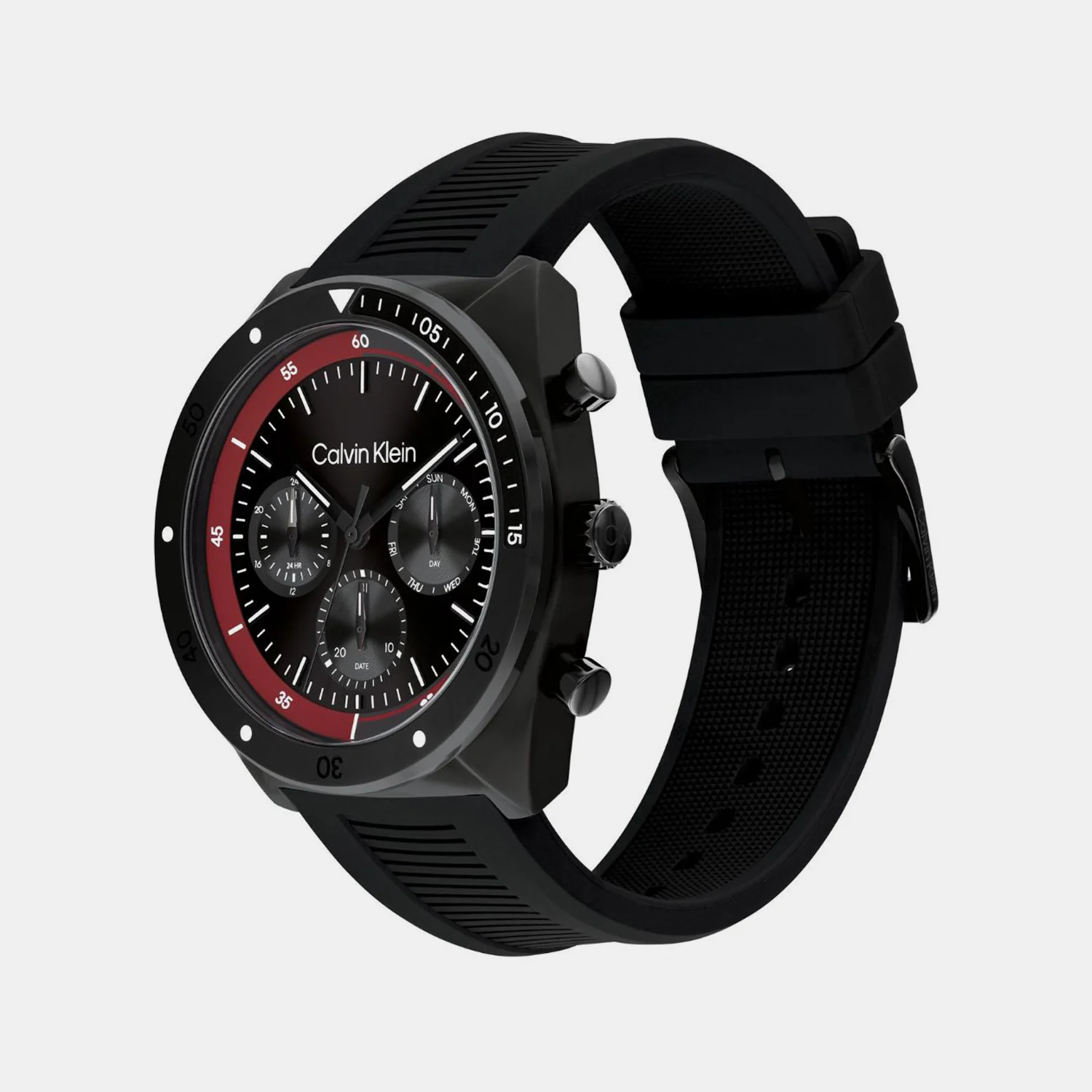 Ck Flex Men Quartz Black Dial Chronograph Silicone Watch 25200467 - Image 2