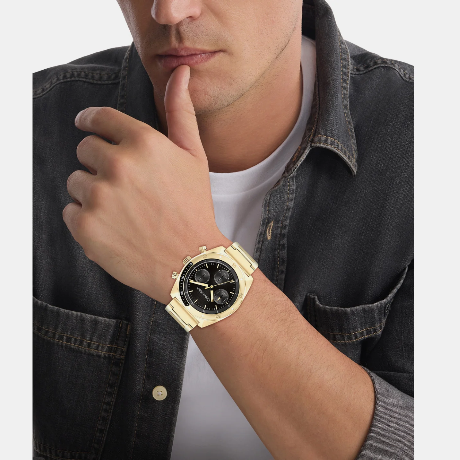 Ck Flex Men Quartz Black Dial Multi-Function Stainless Steel Watch 25200465 - Image 4