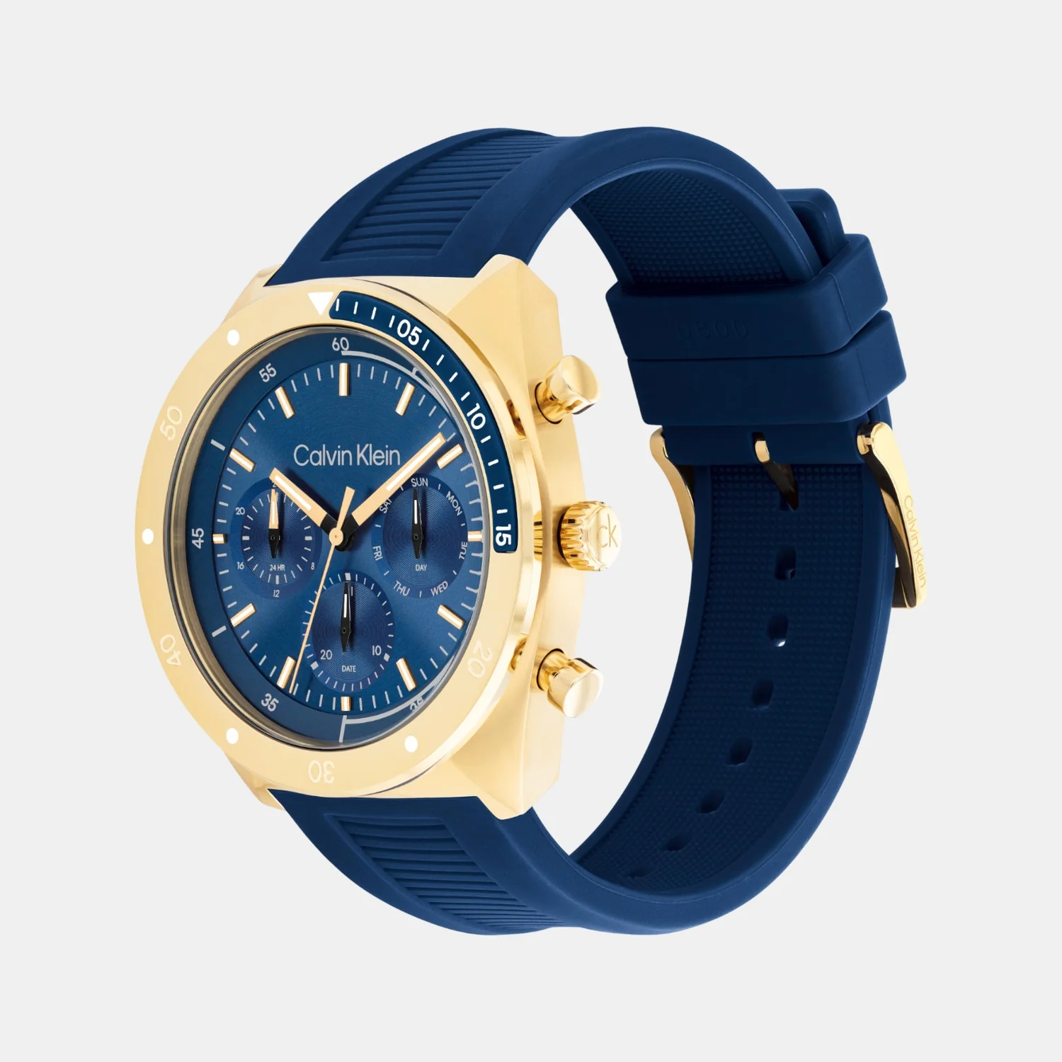 Ck Flex Men Quartz Blue Dial Multi-Function Silicone Watch 25200534 - Image 2