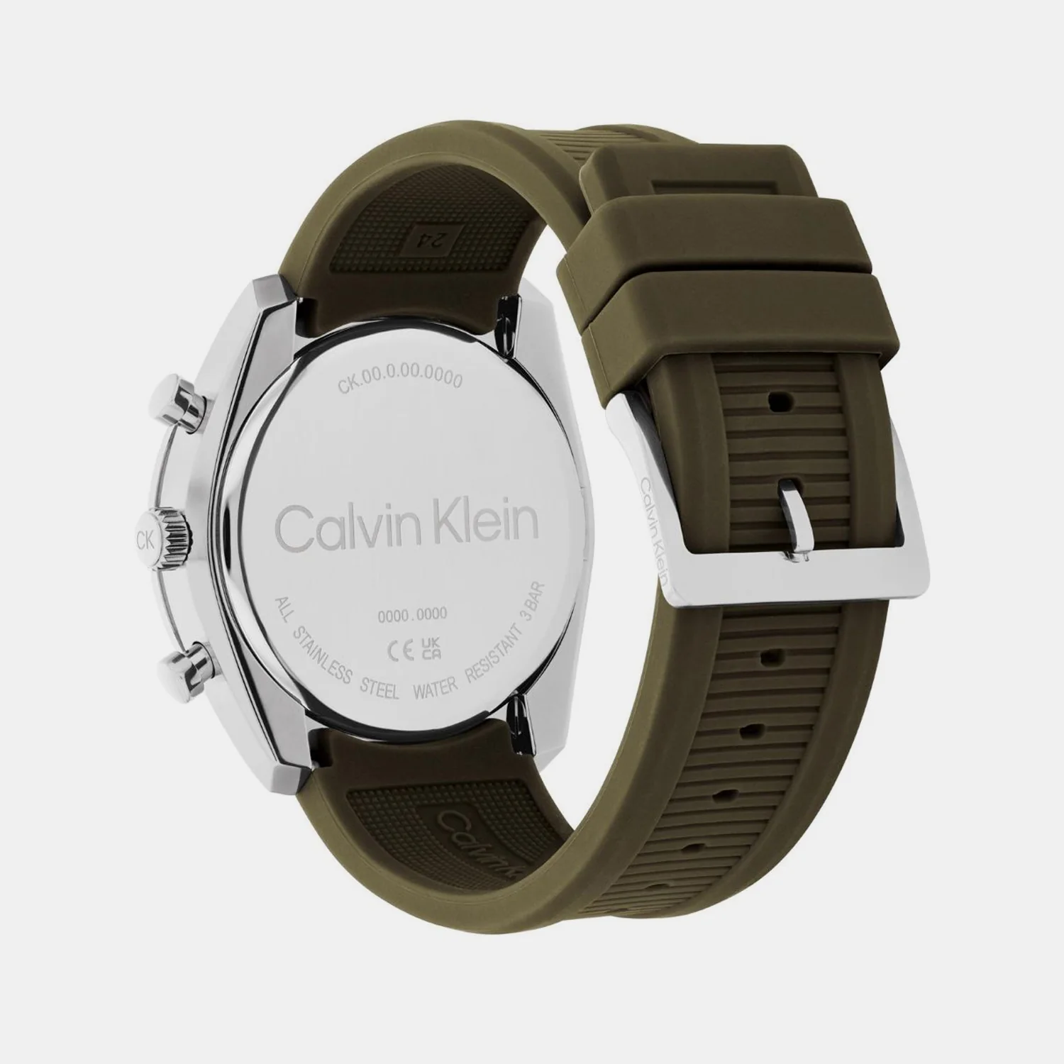 Ck Flex Men Quartz Cool Grey Dial Chronograph Silicone Watch 25200469 - Image 3