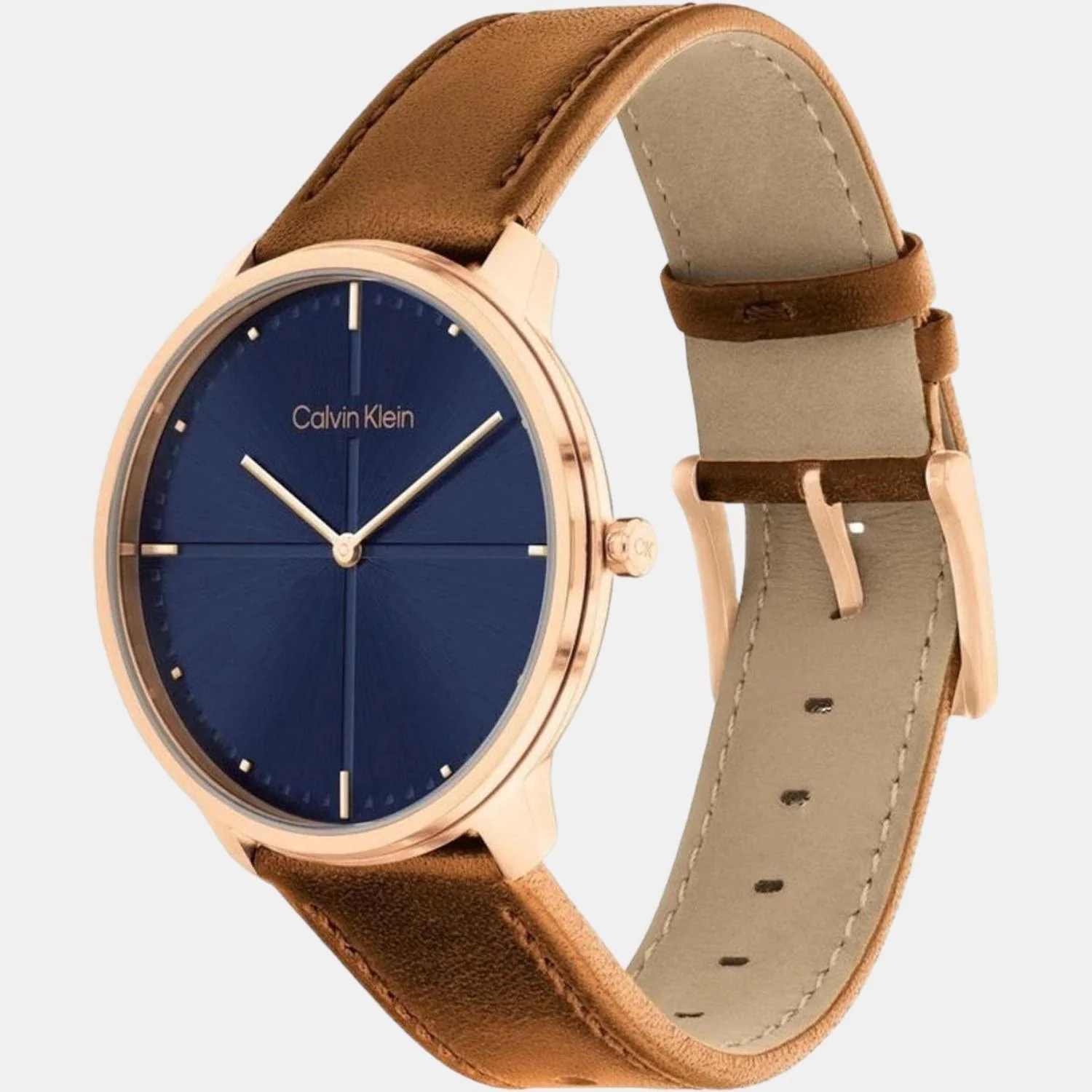 Ck Iconic Men Quartz Blue Dial Analog Leather Watch 25200154 - Image 2