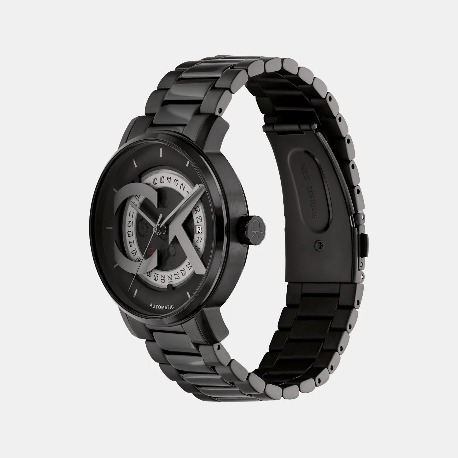 Ck Iconic Unisex Automatic Black Dial Analog Stainless Steel Watch 25300017 - Image 2
