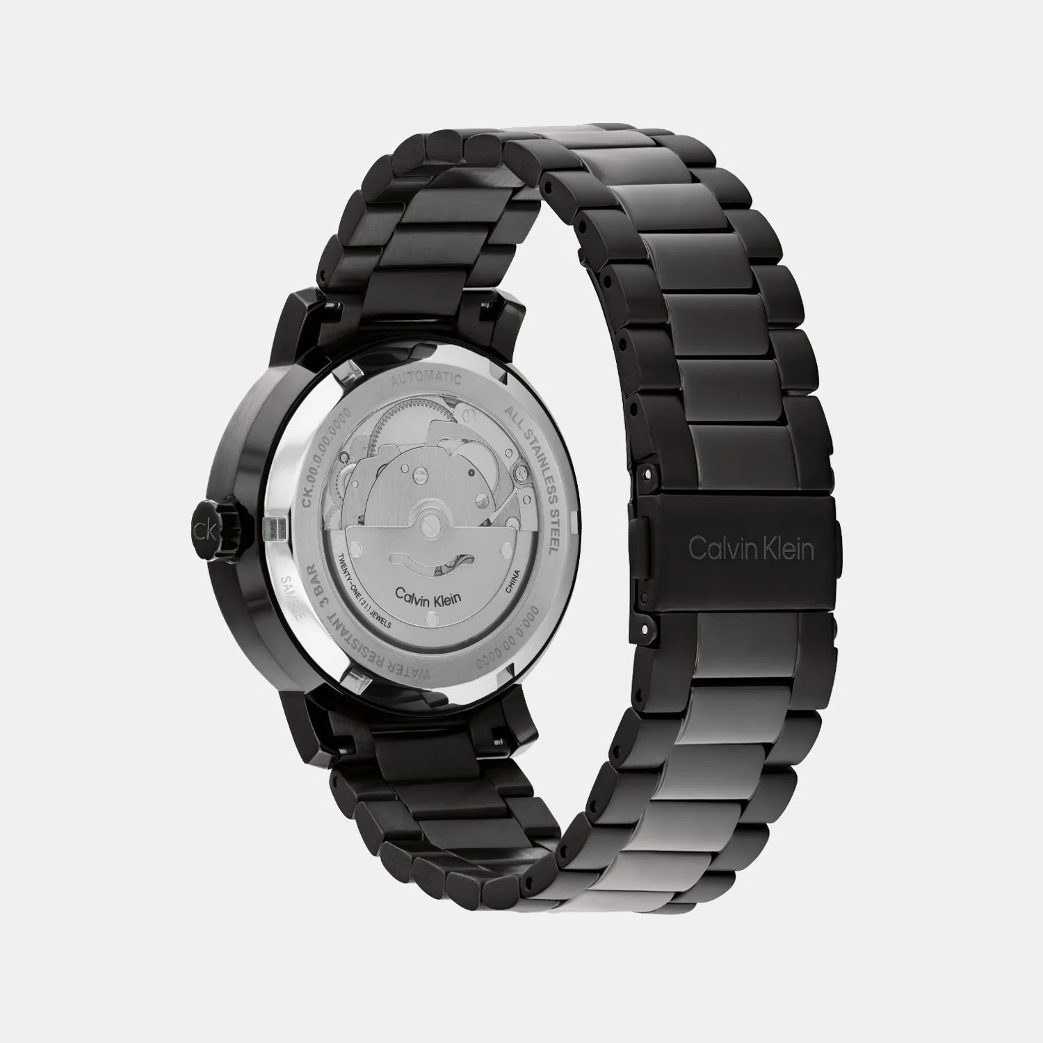 Ck Iconic Unisex Automatic Black Dial Analog Stainless Steel Watch 25300017 - Image 3