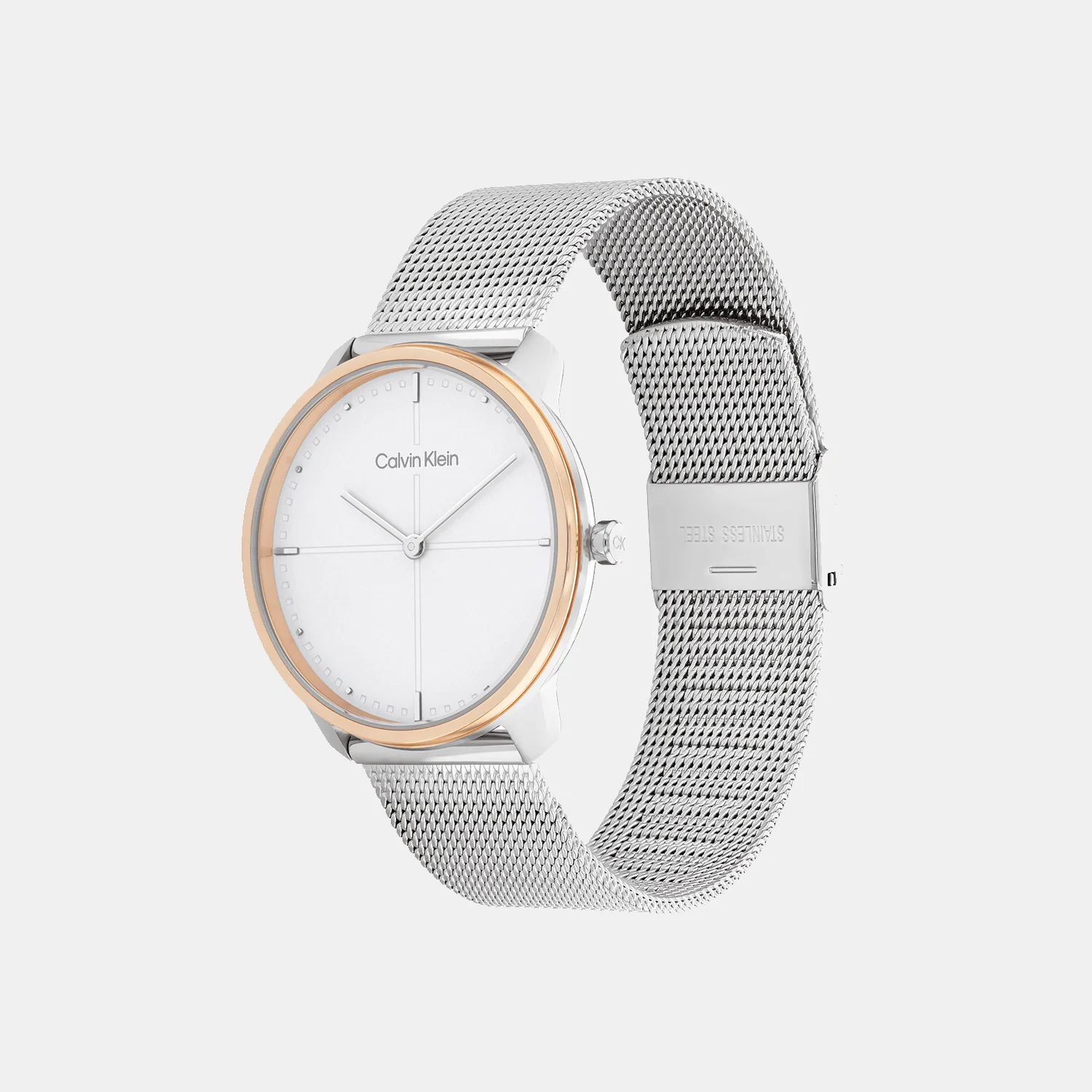 Ck Iconic Unisex Quartz Grey Dial Analog Mesh Watch 25200157 - Image 2