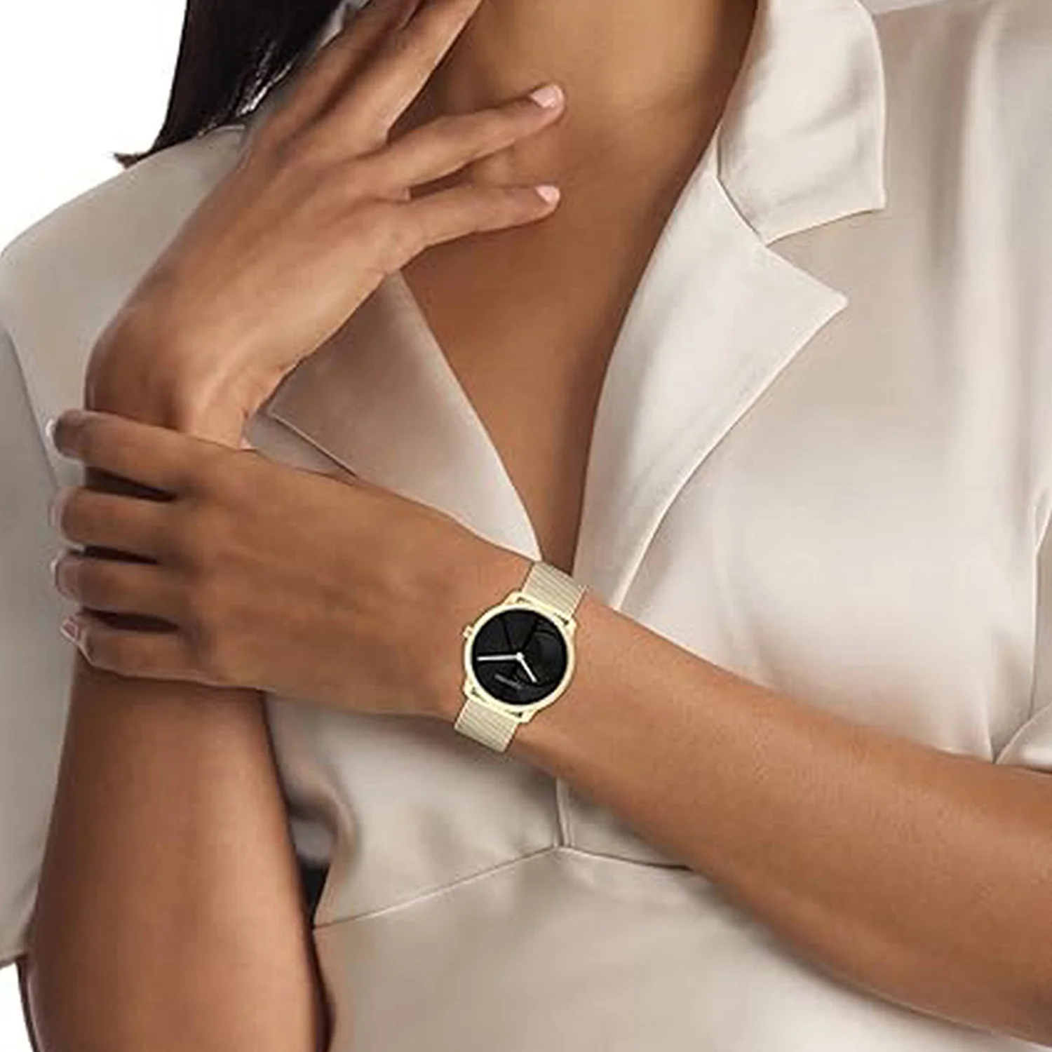 Ck Iconic Women Quartz Black Dial Analog Mesh Watch 25300016 - Image 4