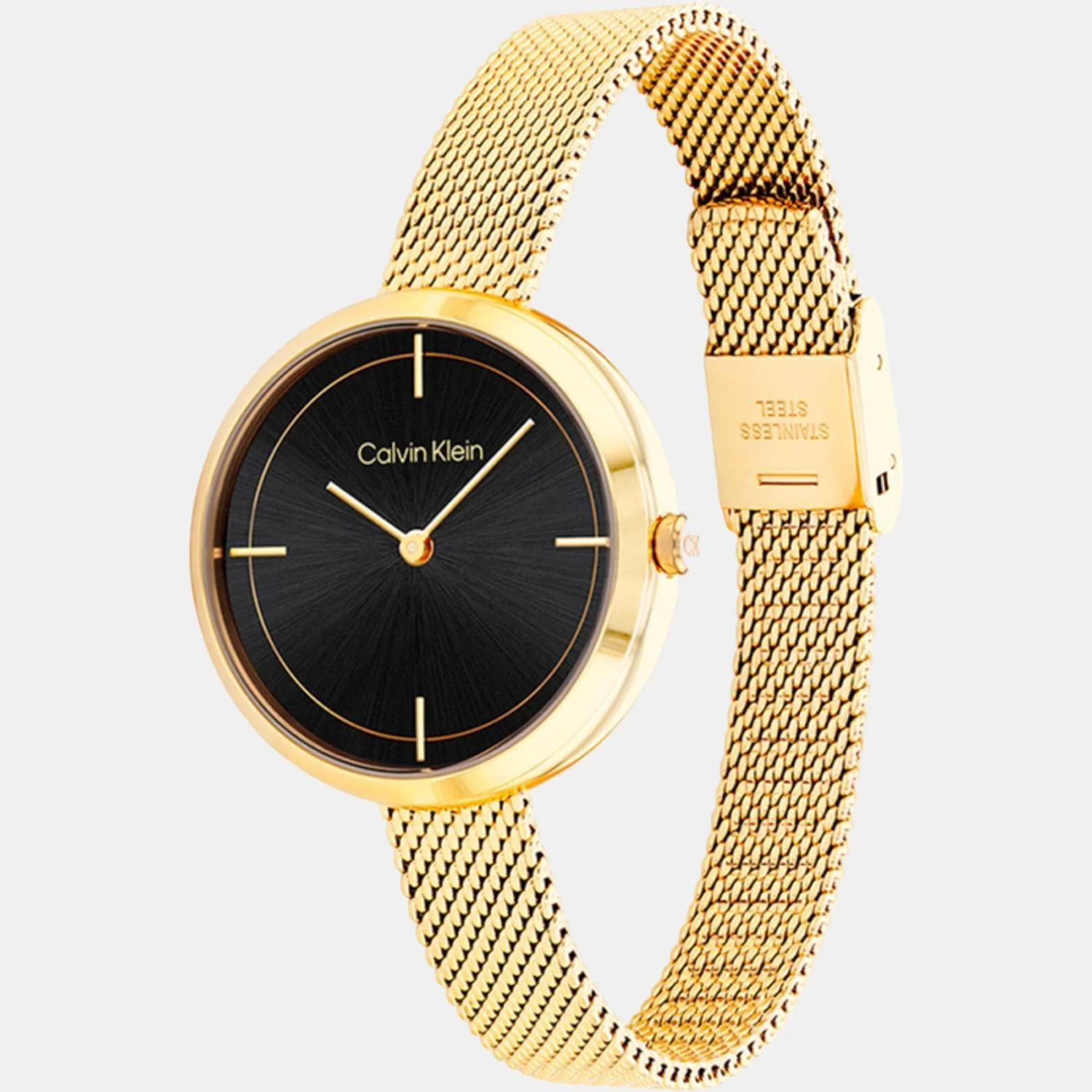 Ck Iconic Women Quartz Black Dial Analog Mesh Watch 25200186 - Image 3