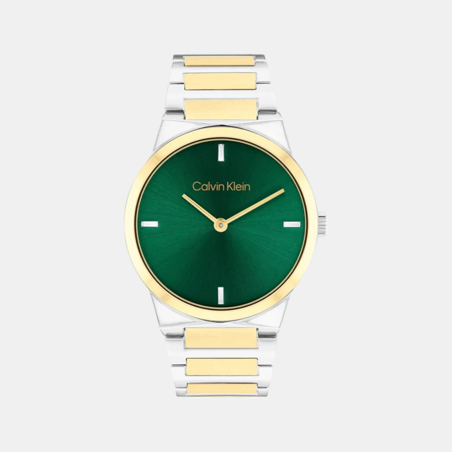 Ck Linear Elegance Women Quartz Green Dial Analog Stainless Steel Watch 25100087 - Image 2