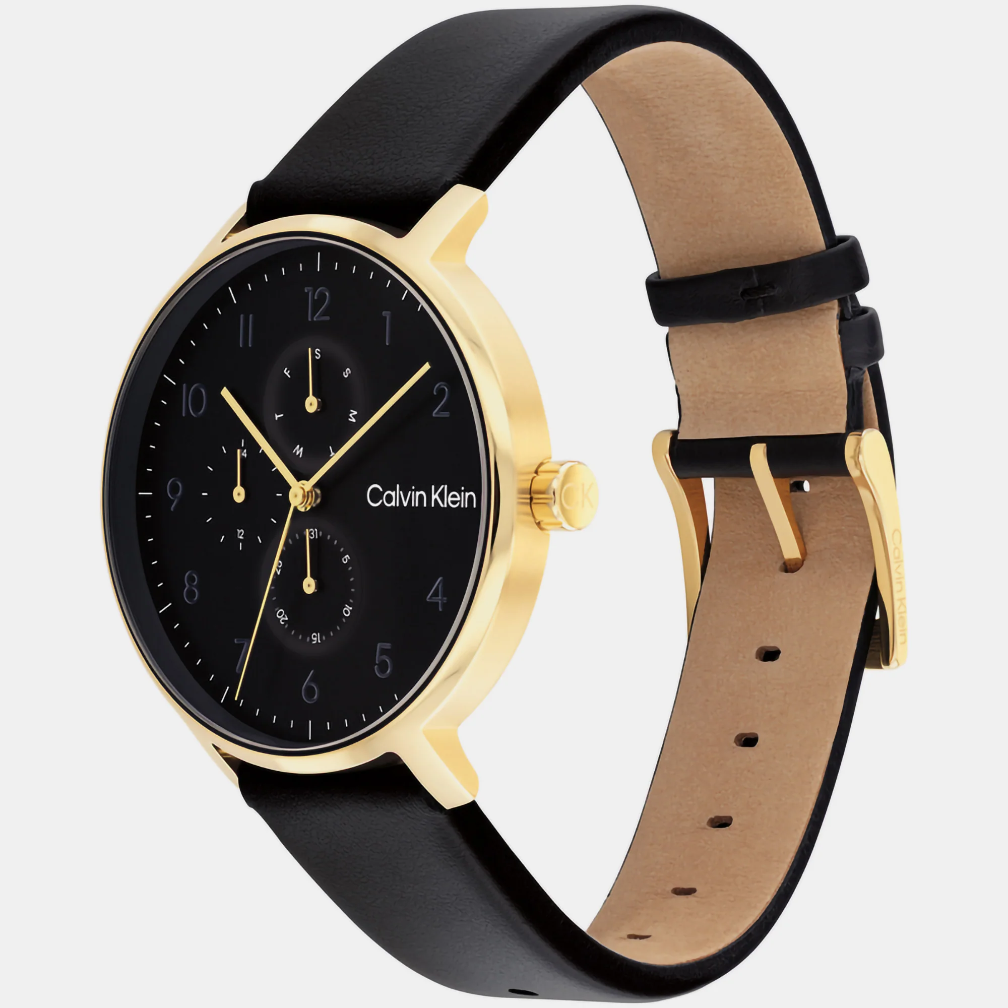 Ck Stun Unisex Quartz Black Dial Analog Leather Watch 25200404 - Image 2