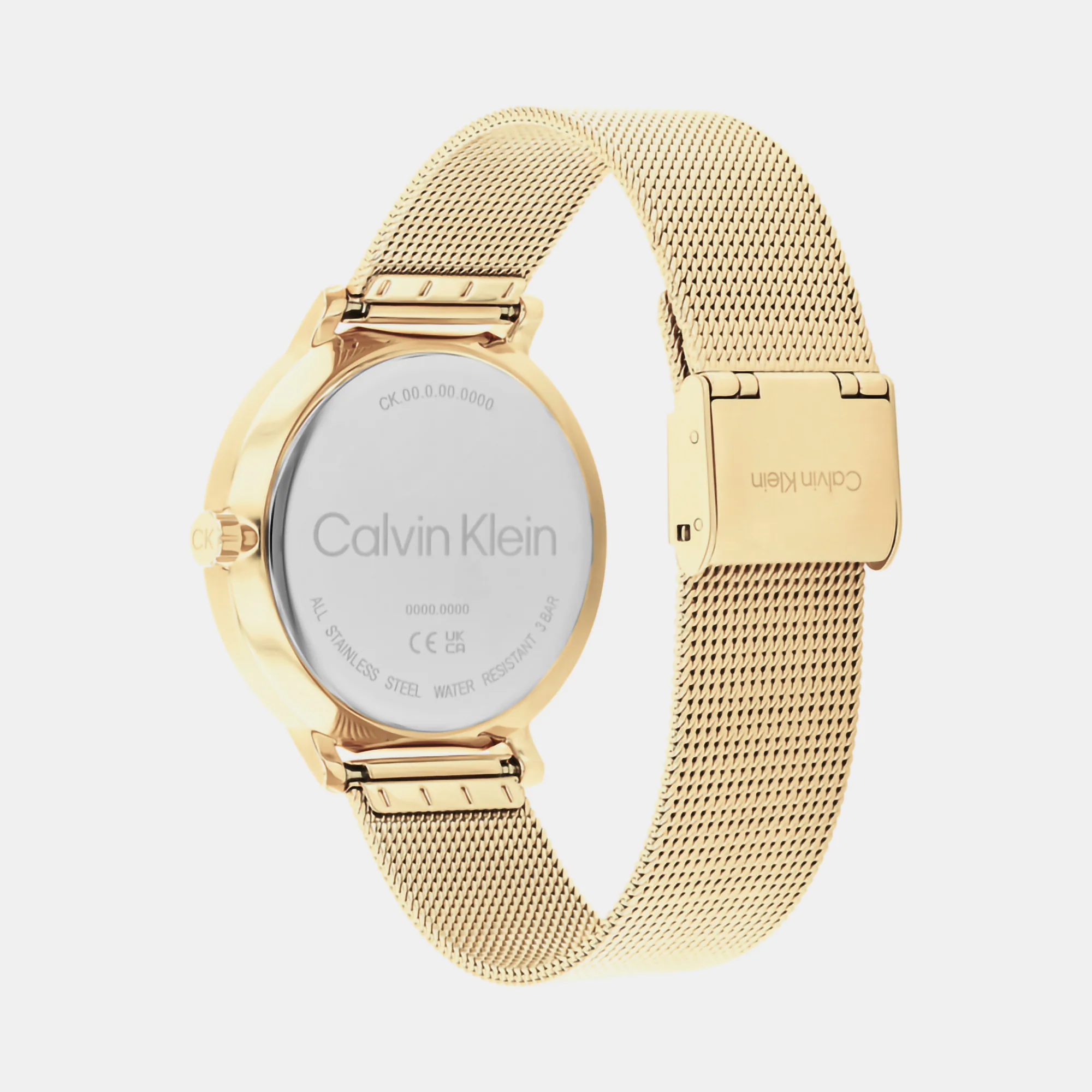 Ck Stun Unisex Quartz Champagne Dial Analog Mesh Watch 25200403 - Image 3