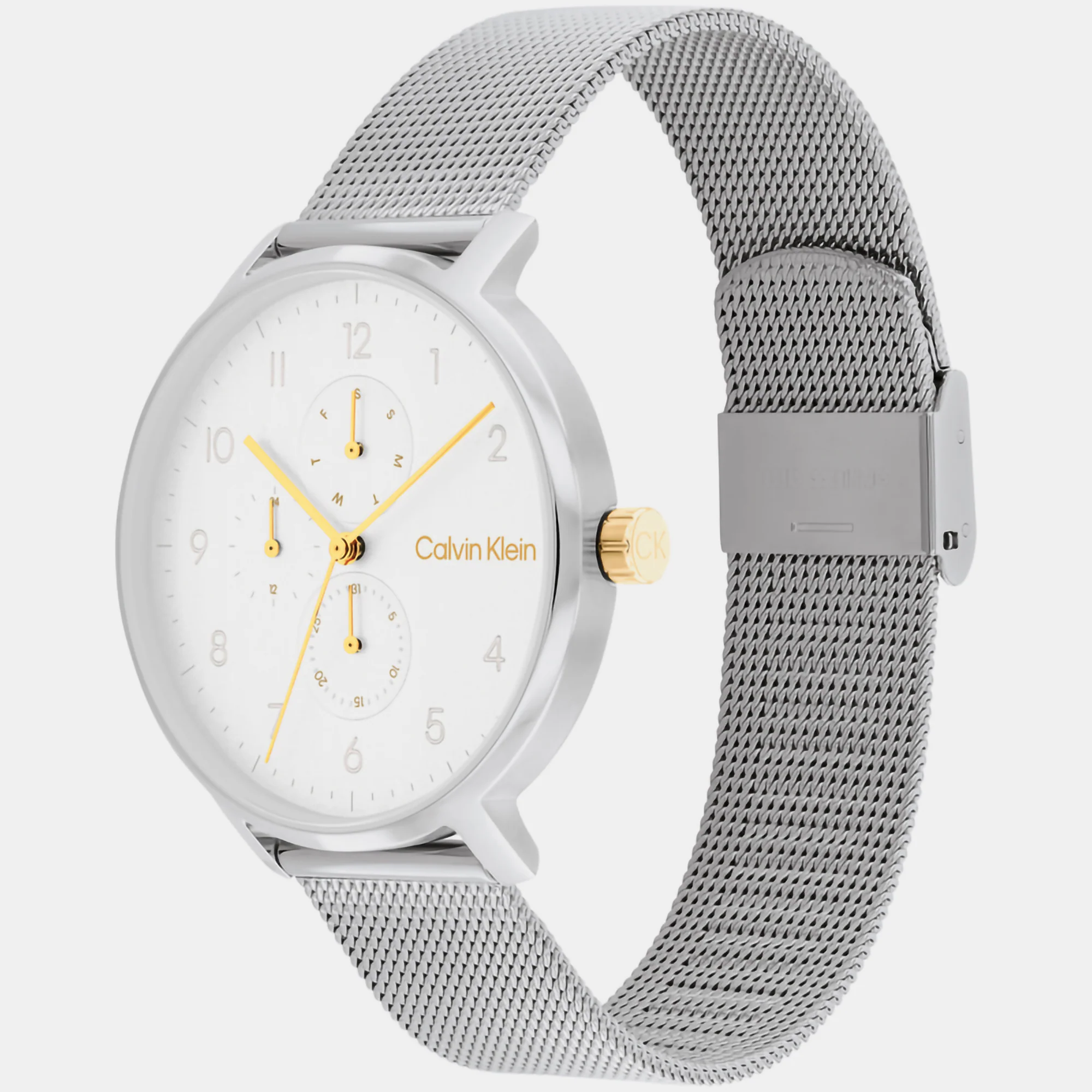 Ck Stun Unisex Quartz Silver Dial Analog Mesh Watch 25200405 - Image 2