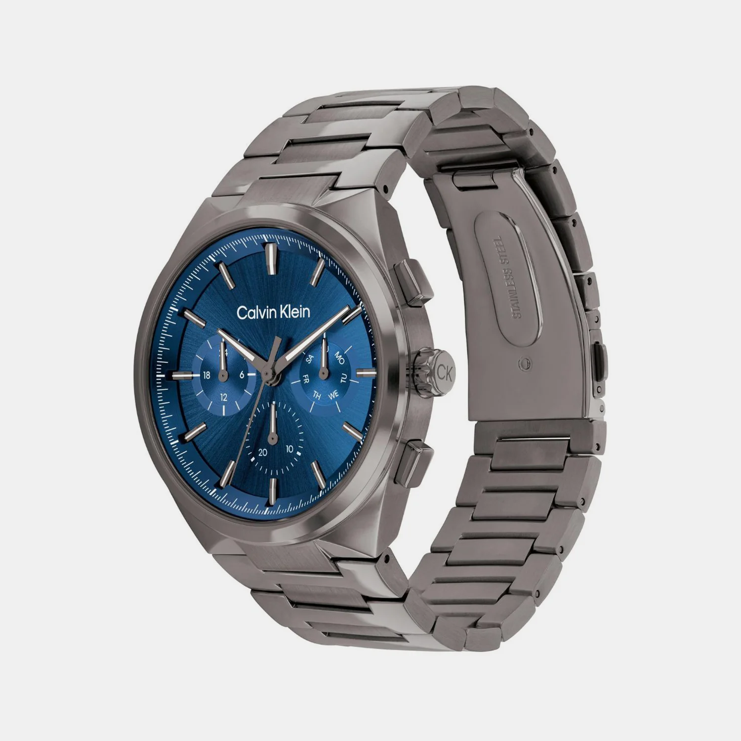 Distinguish Men Quartz Dark Blue Dial Chronograph Stainless Steel Watch 25200443 - Image 2