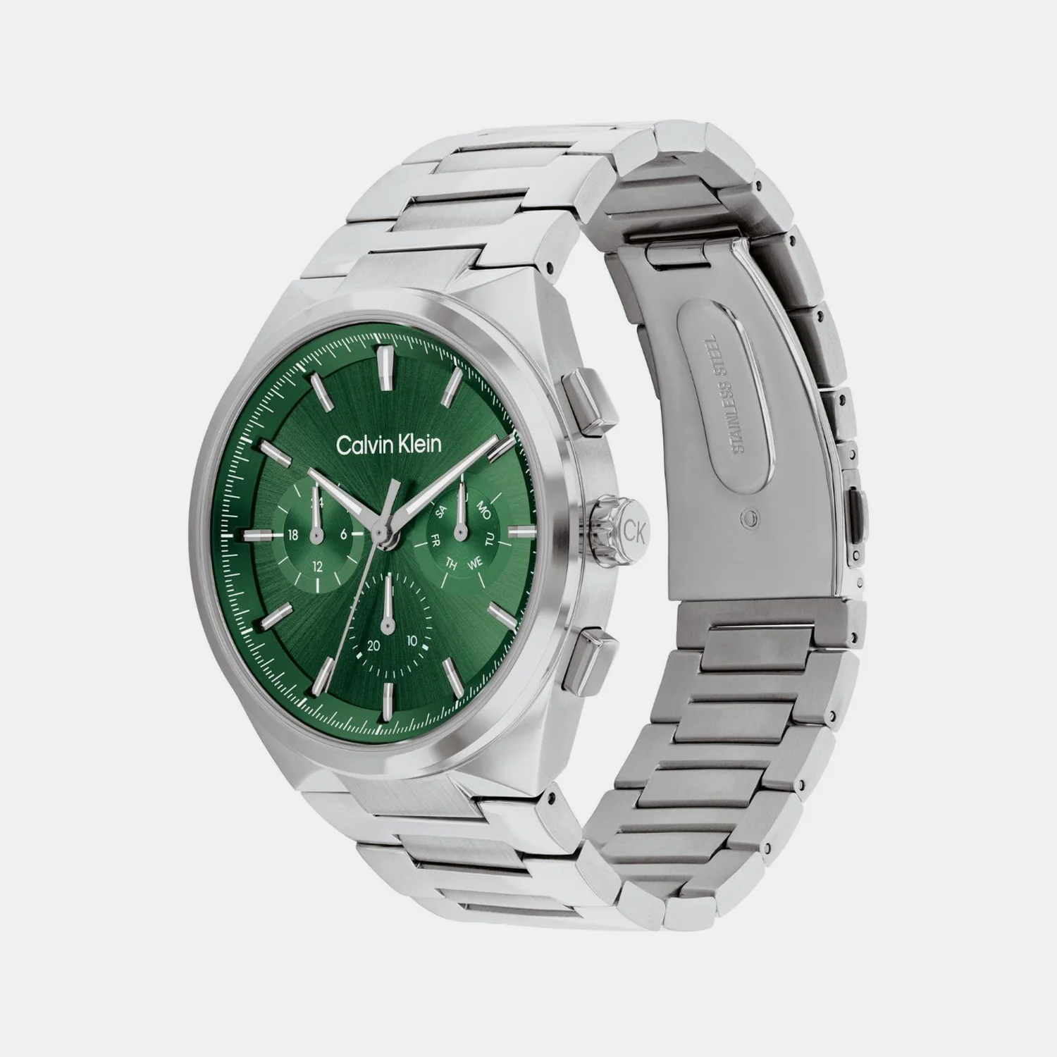 Distinguish Men Quartz Dark Green Dial Multi-Function Stainless Steel Watch 25200441 - Image 2