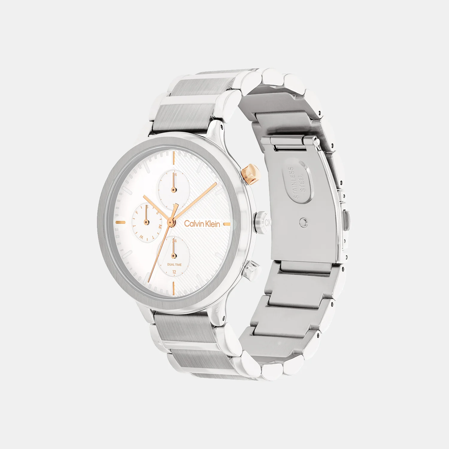 Energize Women Quartz White Dial Chronograph Stainless Steel Watch 25200238 - Image 2